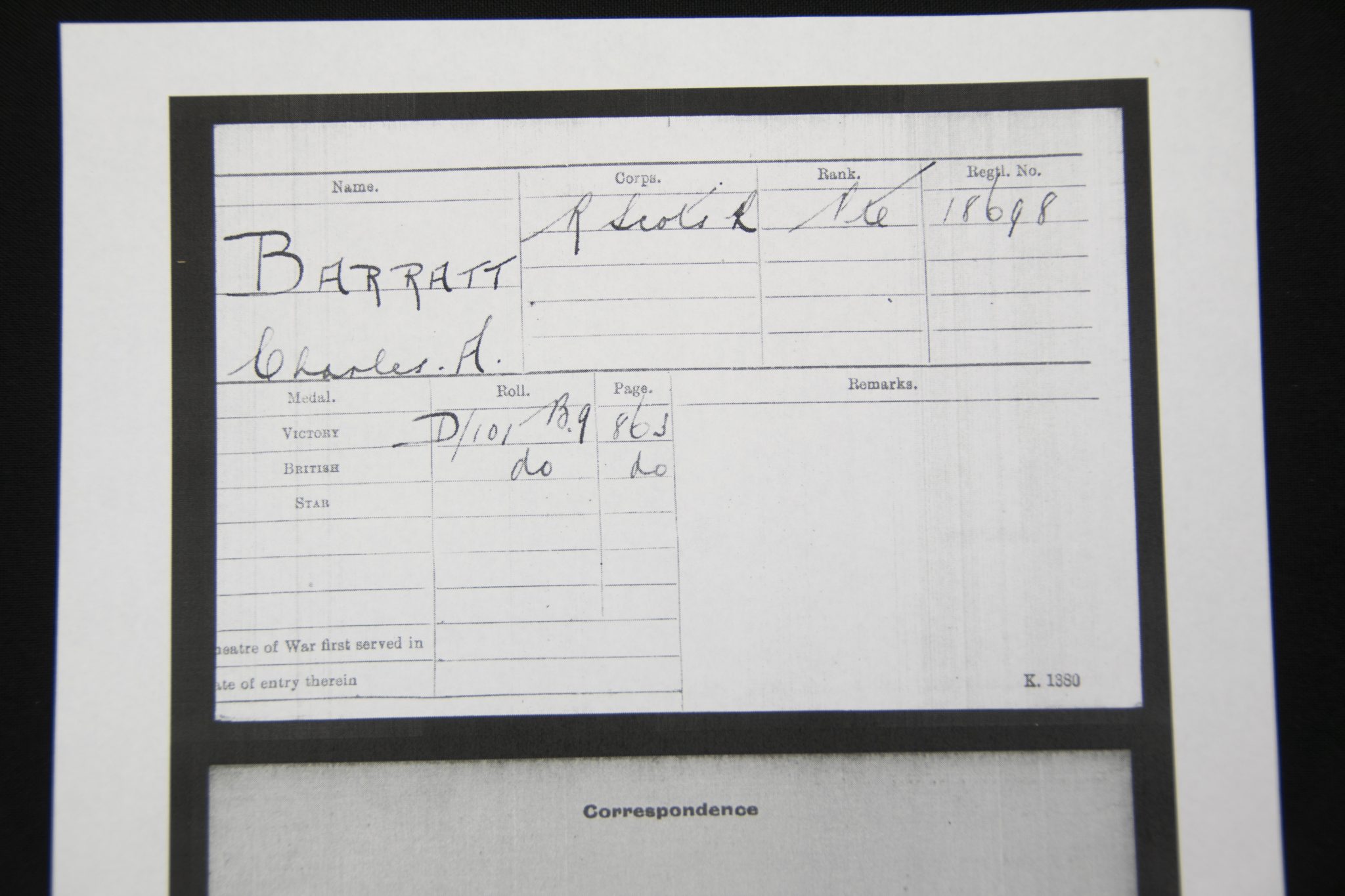 (British Army) First Day of the Somme 1 July 1916 - Memorial plaque of Privat Charles Alex Barratt, 18698, 15th Bn., Royal Scots - Image 16