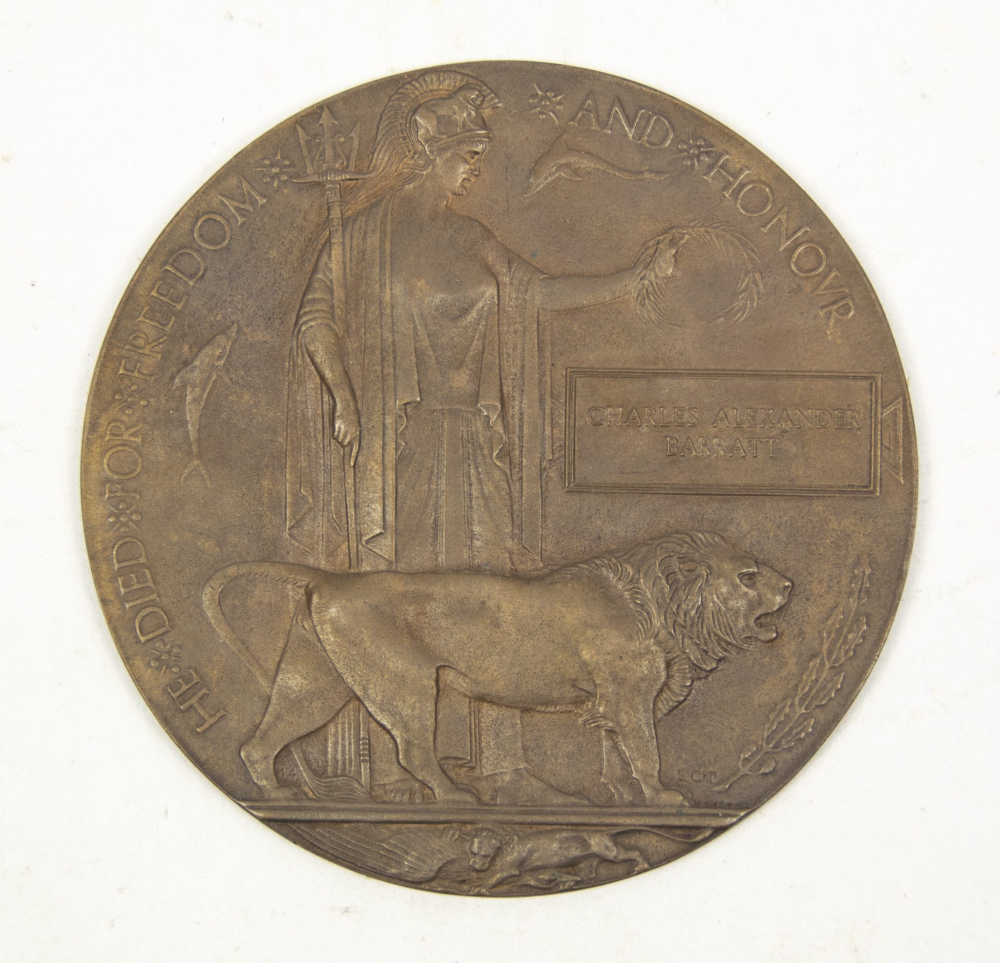 (British Army) First Day of the Somme 1 July 1916 – Memorial plaque of Privat Charles Alex Barratt, 18698, 15th Bn., Royal Scots (3)
