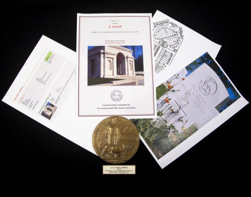 (British Army) First Day of the Somme 1 July 1916 - Memorial plaque of Private Sidney Ackrill, 305096, 8th Bn., Royal Warwickshire Regiment