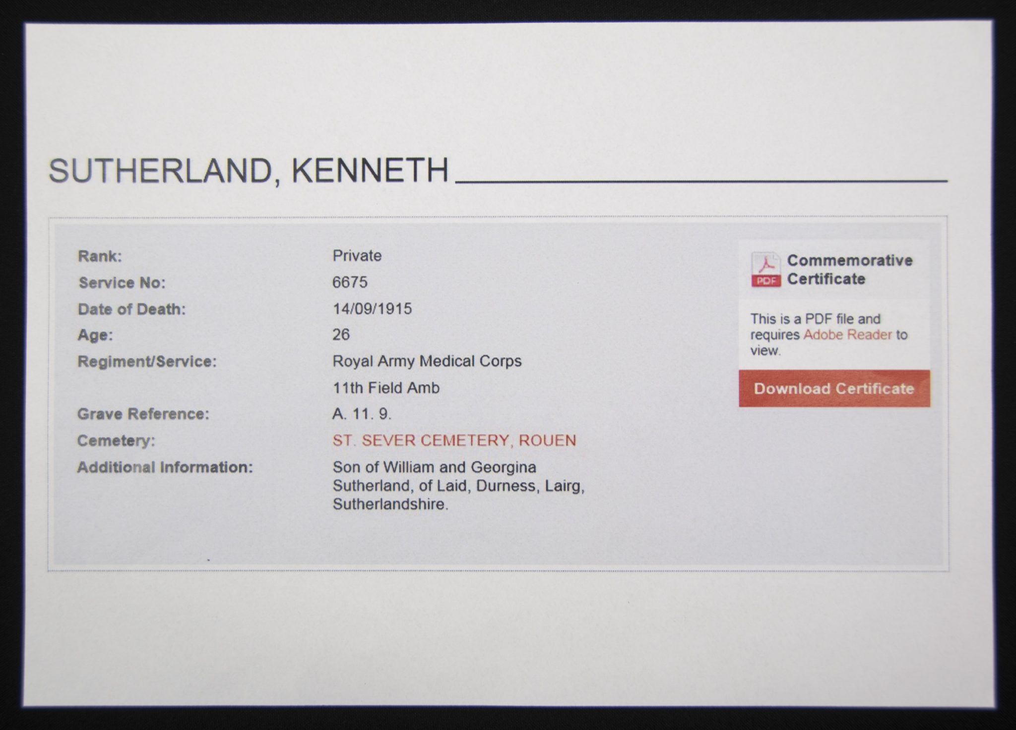 (British Army) First Day of the Somme 1 July 1916 - Memorial plaques of The Sutherland Brothers, 7257 + 6675 - RARE - Image 15