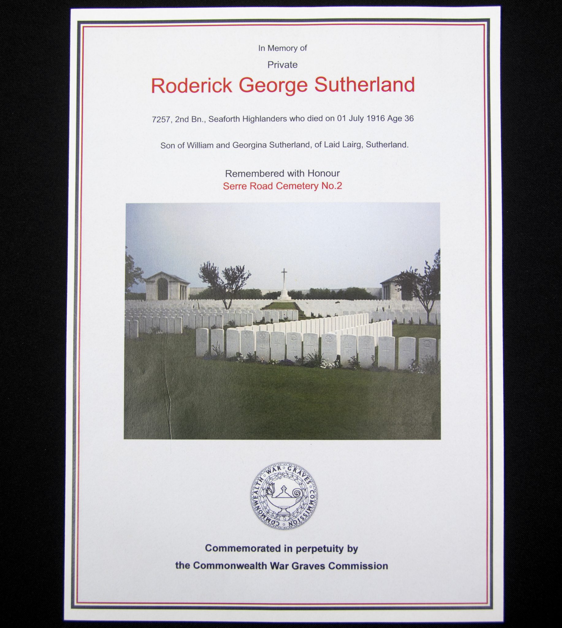 (British Army) First Day of the Somme 1 July 1916 - Memorial plaques of The Sutherland Brothers, 7257 + 6675 - RARE - Image 21