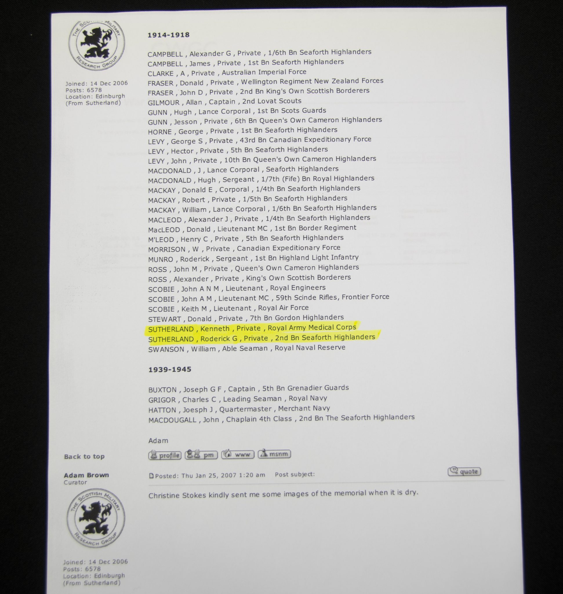 (British Army) First Day of the Somme 1 July 1916 - Memorial plaques of The Sutherland Brothers, 7257 + 6675 - RARE - Image 40