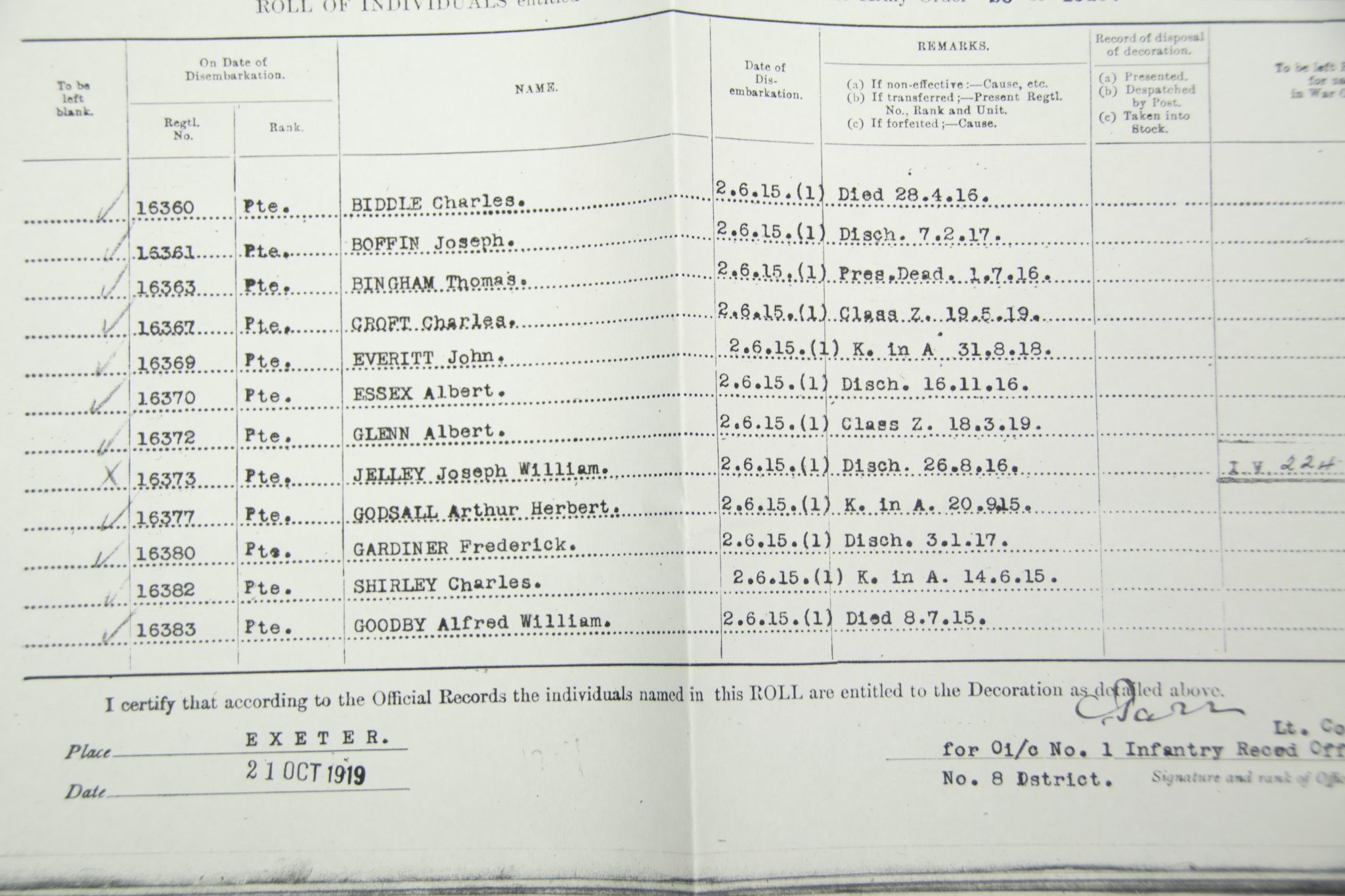 (British Army) First Day of the Somme 1 July 1916 - Victory medal + Brittish War Medal of Private Thomas Bingham, 16363, 1st Bn., Hampshire Regiment - Image 23