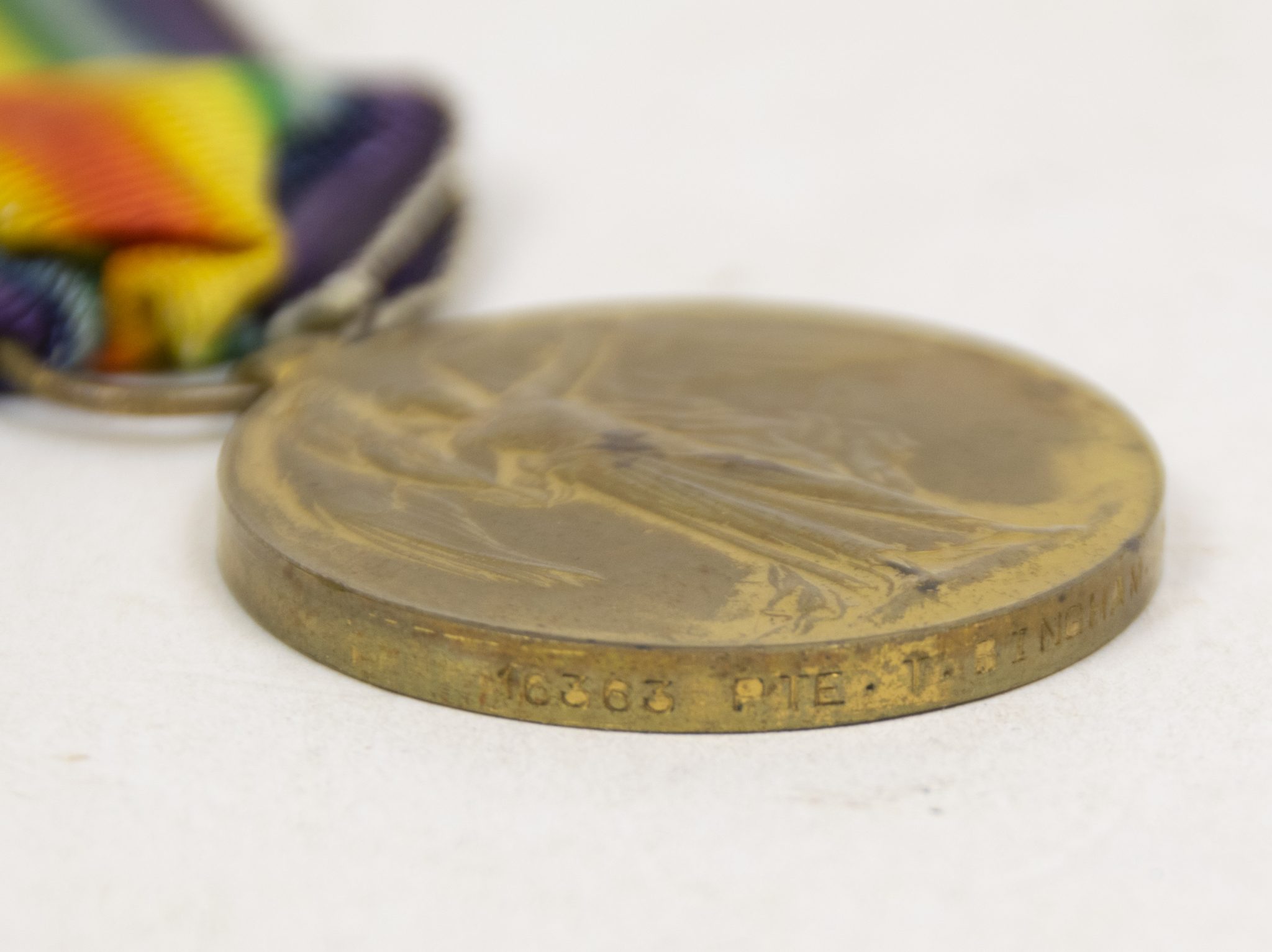 (British Army) First Day of the Somme 1 July 1916 - Victory medal + Brittish War Medal of Private Thomas Bingham, 16363, 1st Bn., Hampshire Regiment - Image 6