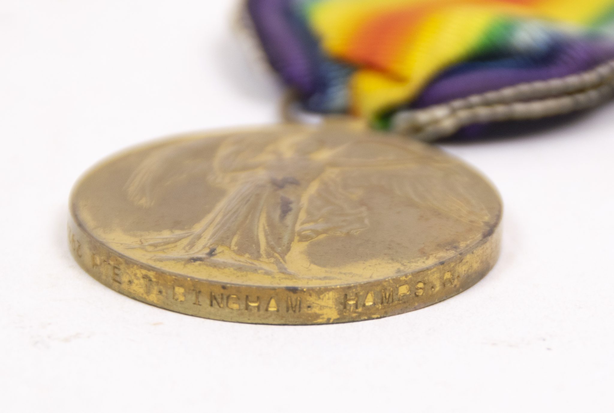 (British Army) First Day of the Somme 1 July 1916 - Victory medal + Brittish War Medal of Private Thomas Bingham, 16363, 1st Bn., Hampshire Regiment - Image 7