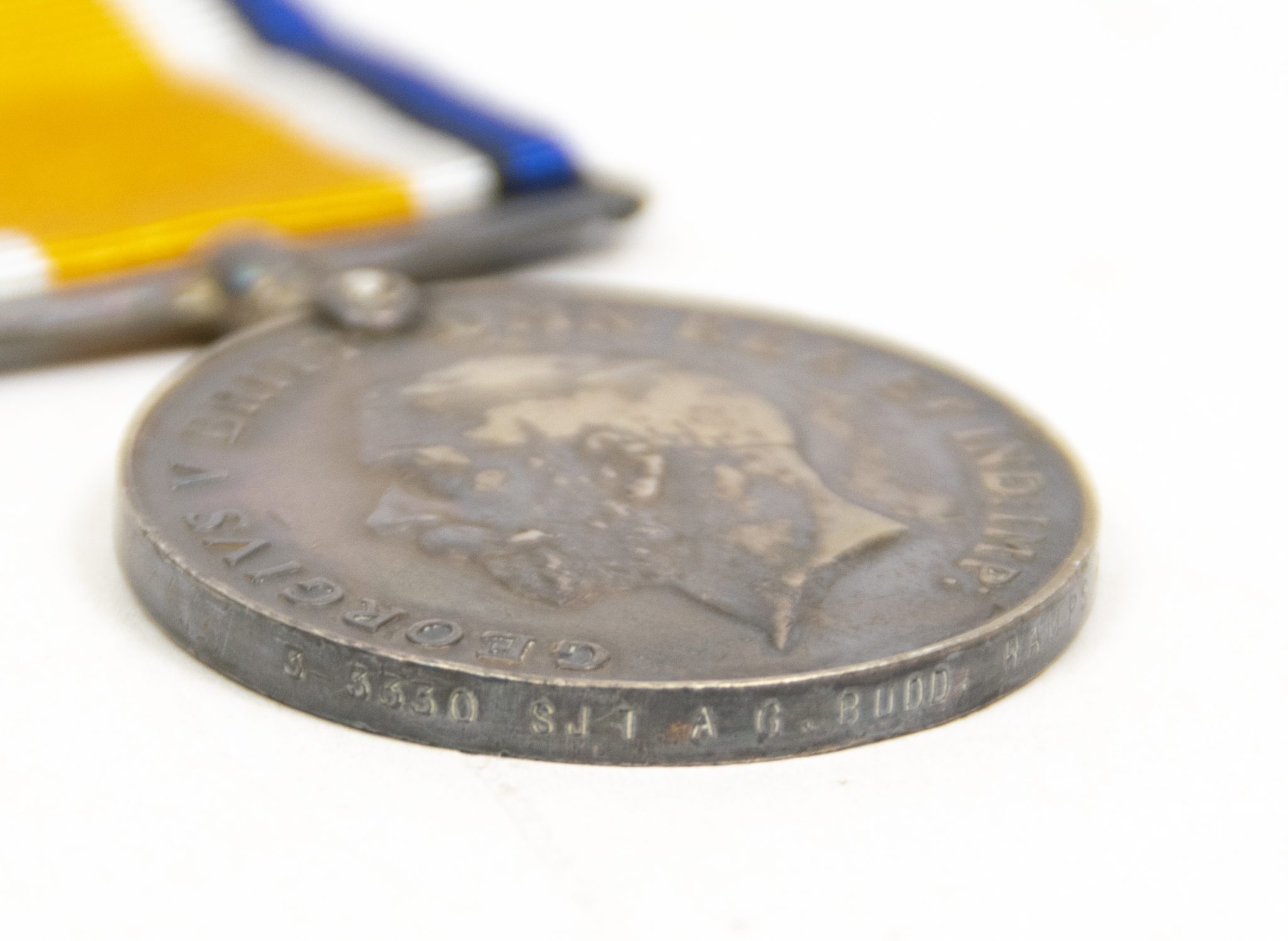 (British Army) First Day of the Somme 1 July 1916 - Victory medal + Brittish War Medal of Serjeant Albert Budd, 3/3330, 1st Bn., Hampshire Regiment - Image 12