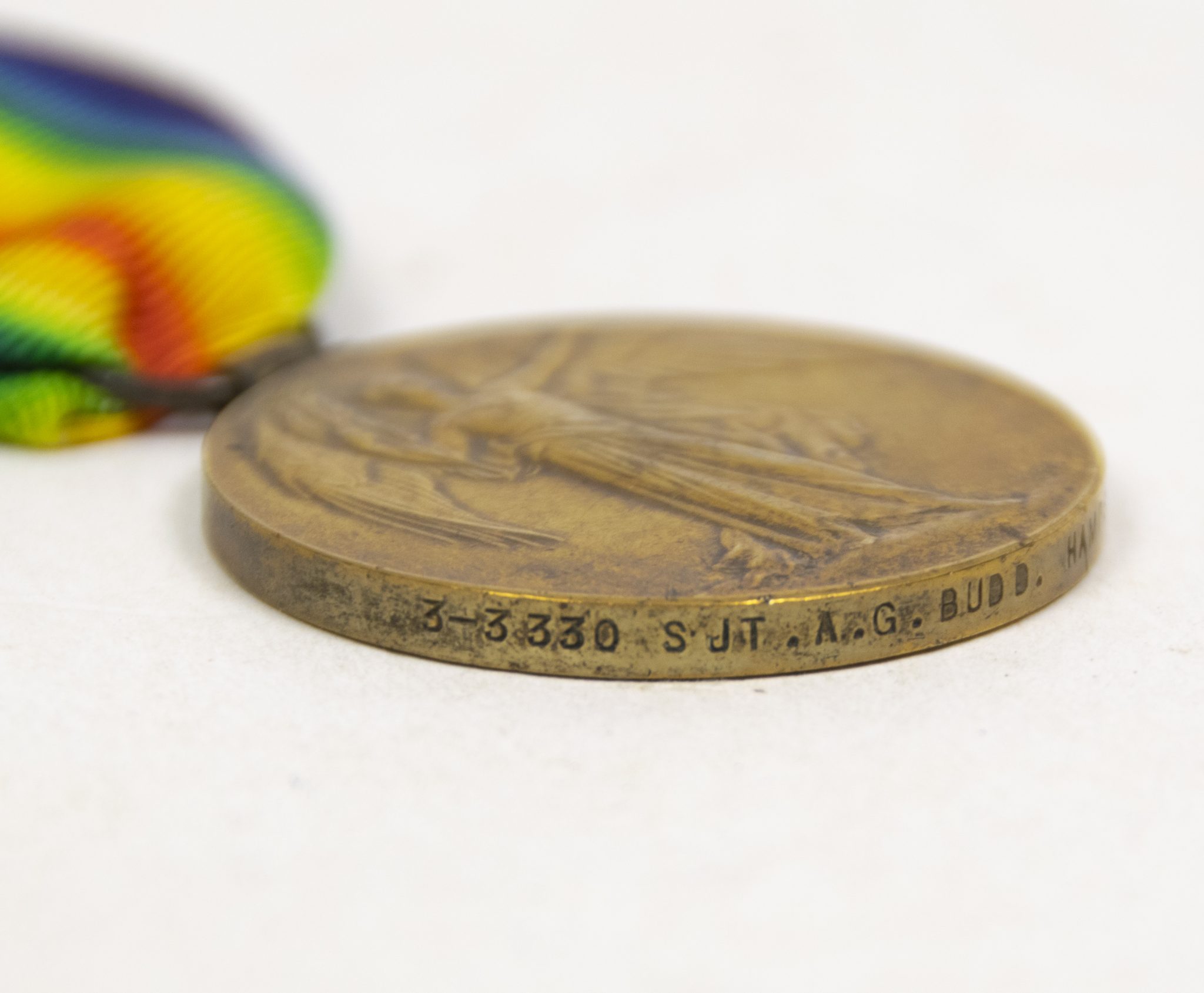 (British Army) First Day of the Somme 1 July 1916 - Victory medal + Brittish War Medal of Serjeant Albert Budd, 3/3330, 1st Bn., Hampshire Regiment - Image 6