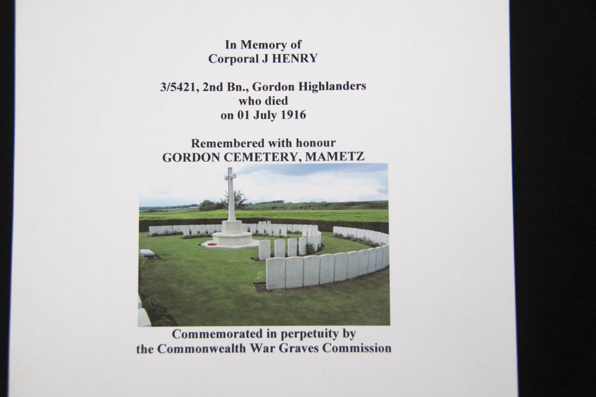 (British Army) First Day of the Somme 1 July 1916 - Victory medal of Corporal John Henry, 3/5421, 2nd Bn., Gordon Highlanders - Image 10