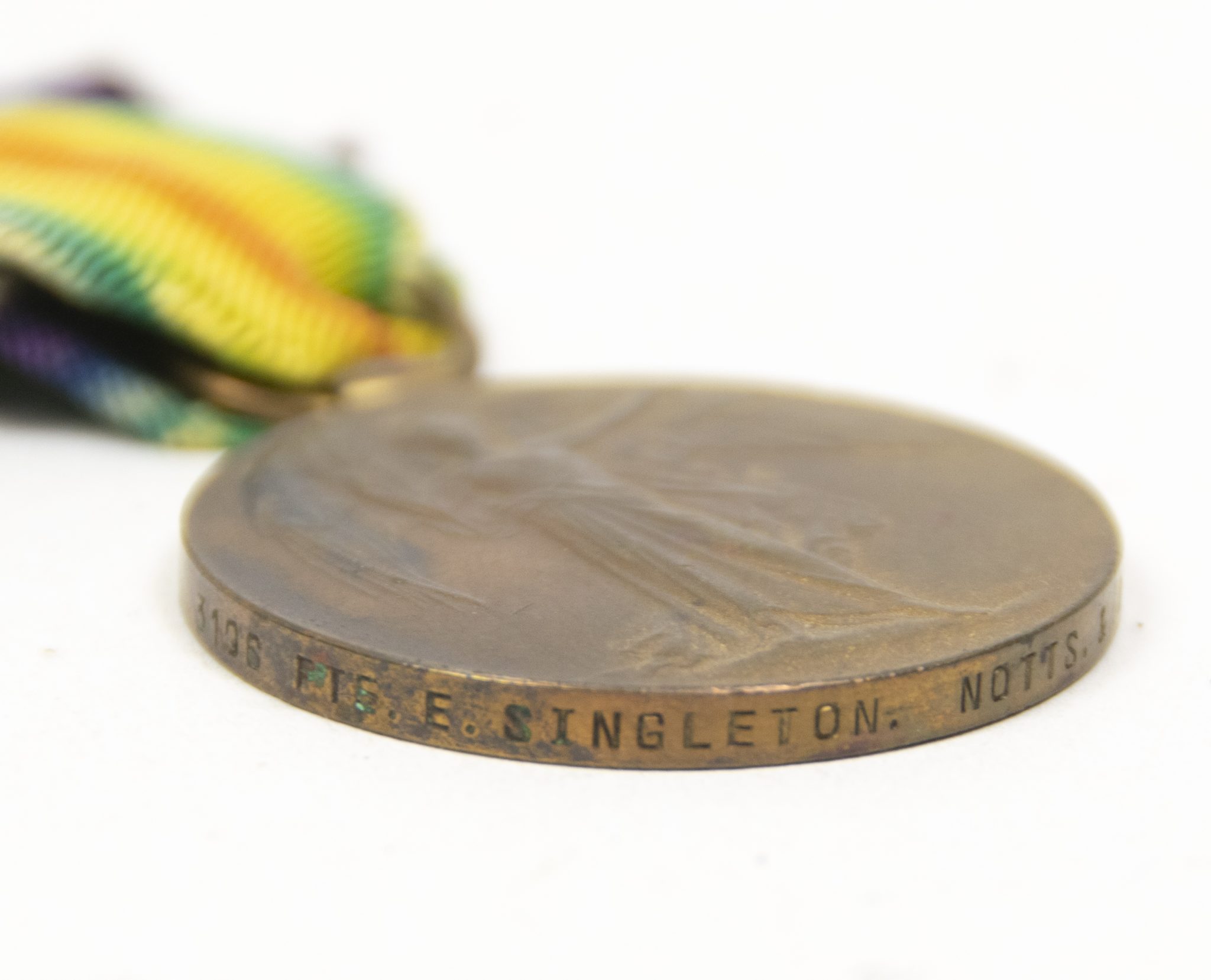 (British Army) First Day of the Somme 1 July 1916 - Victory medal of Private Edwin Singleton, 265819, 1st/7th Bn., Sherwood Foresters - Image 8