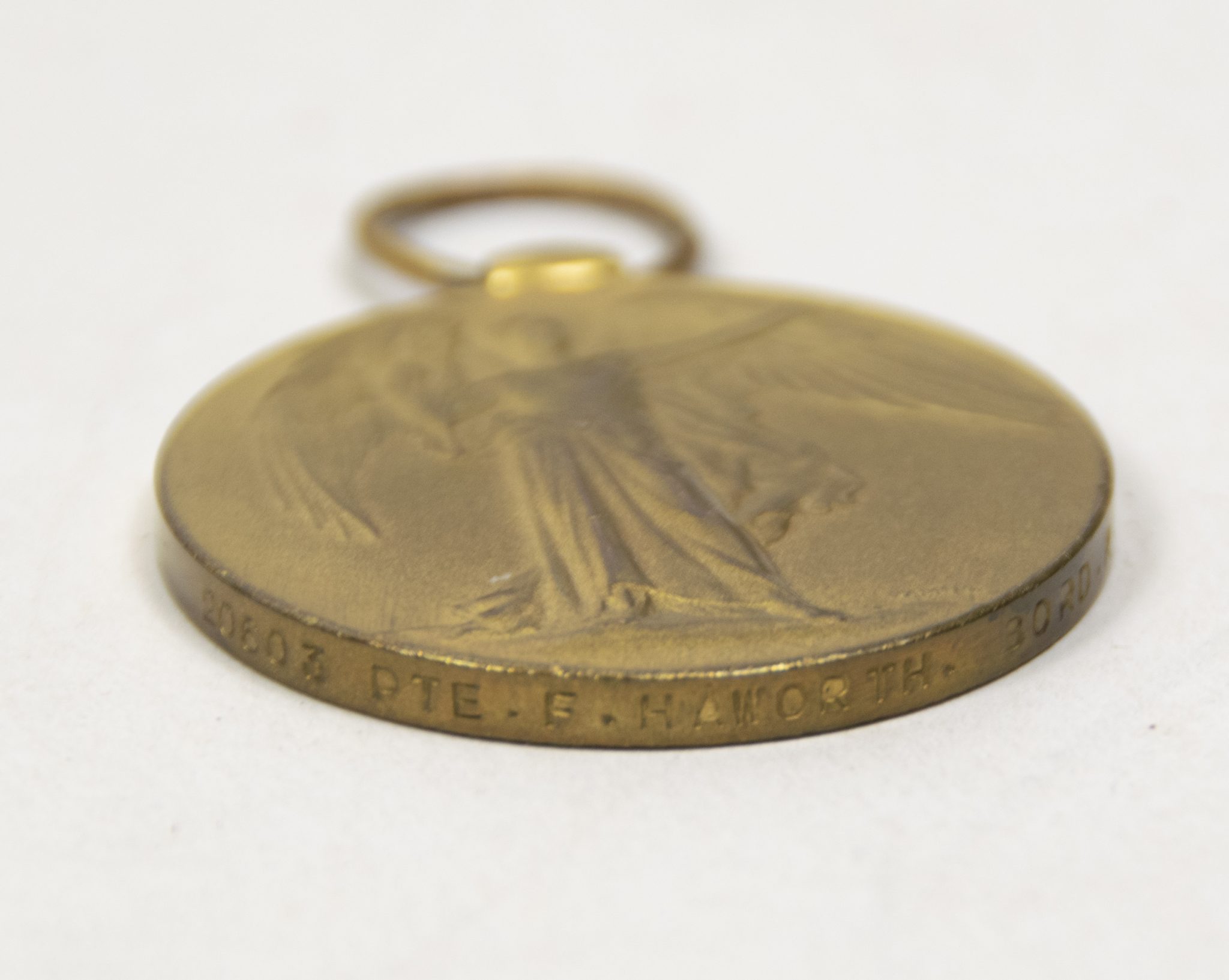 (British Army) First Day of the Somme 1 July 1916 - Victory medal of Private F. Haworth, 20603, 1st Bn., Border Regiment - Image 16