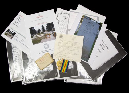 (British Army) First Day of the Somme 1 July 1916 - Victory medal of Private F. Haworth, 20603, 1st Bn., Border Regiment