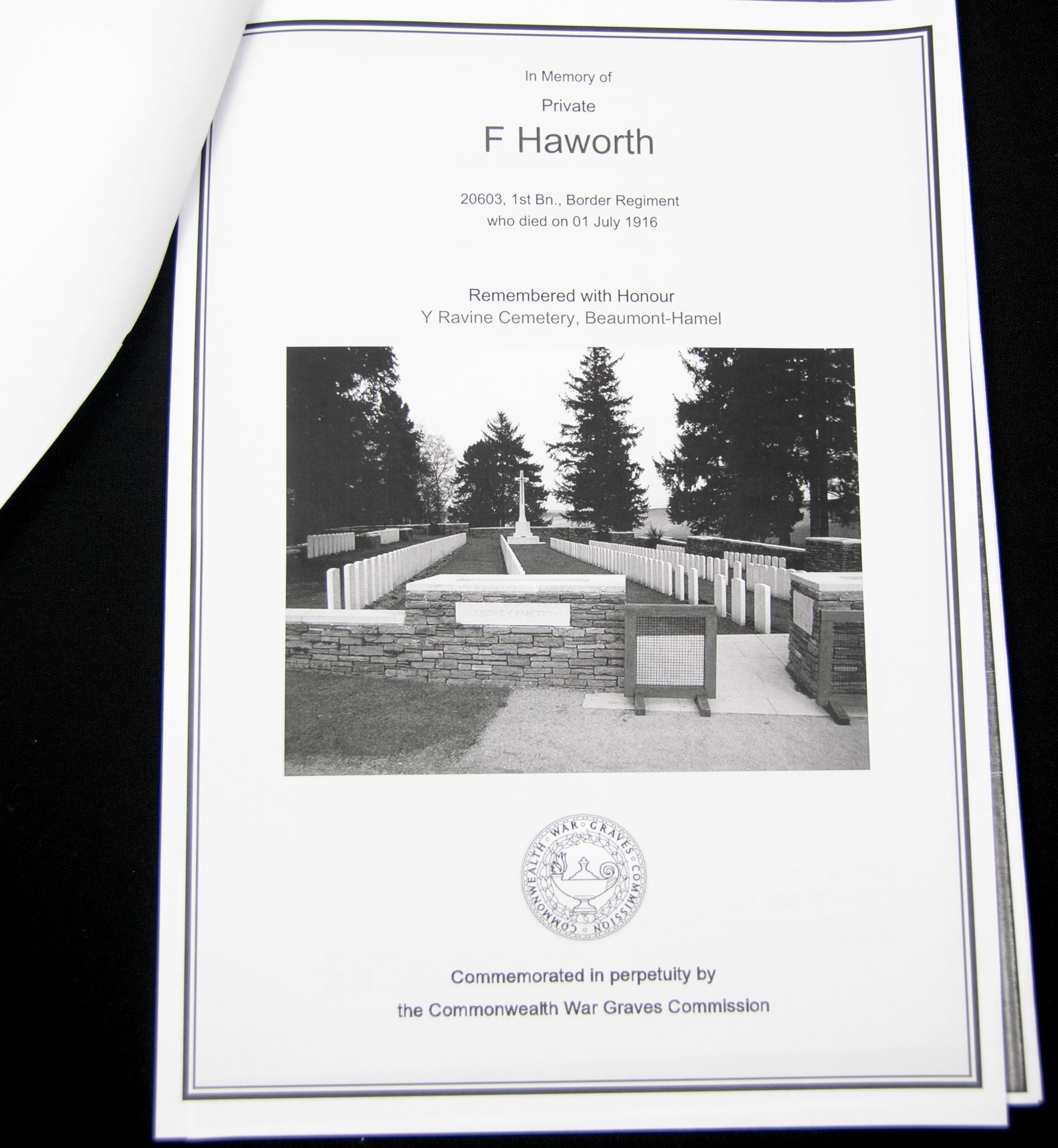 (British Army) First Day of the Somme 1 July 1916 - Victory medal of Private F. Haworth, 20603, 1st Bn., Border Regiment - Image 38