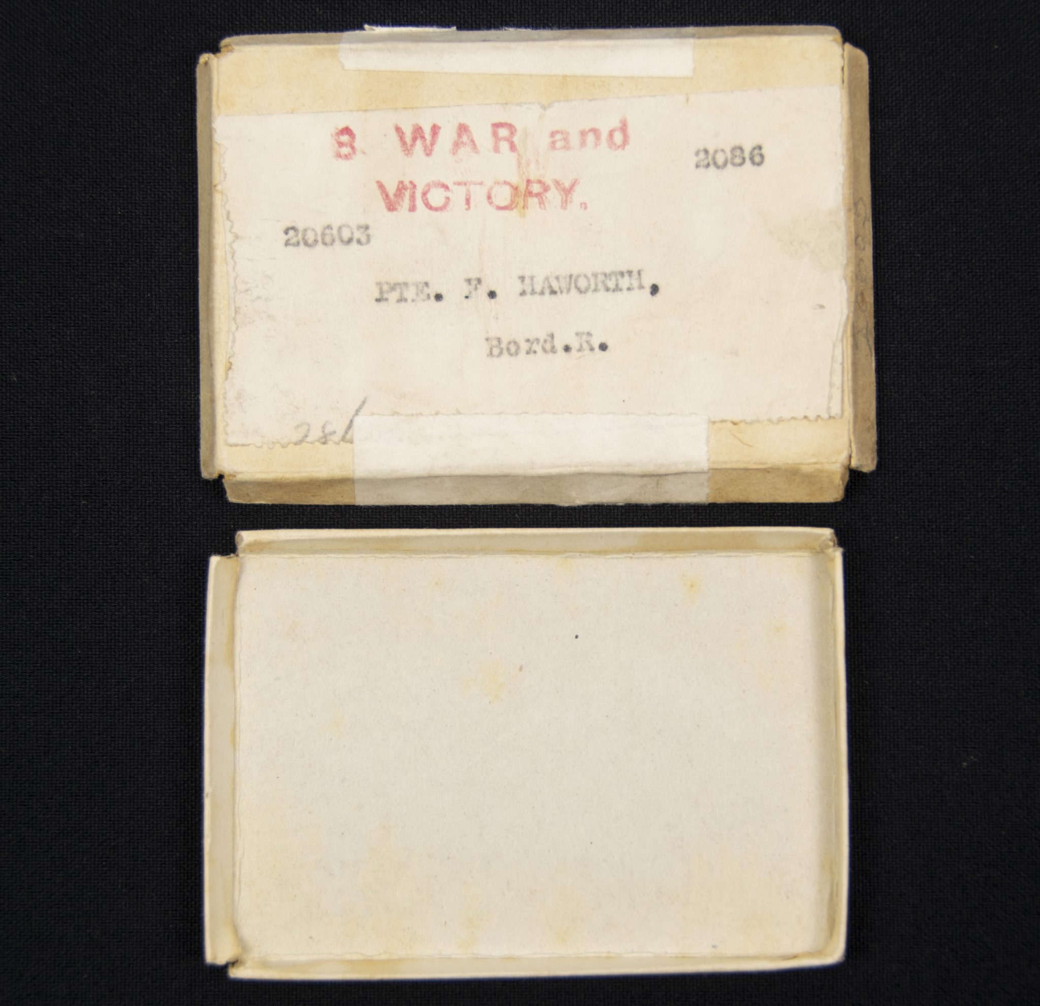 (British Army) First Day of the Somme 1 July 1916 - Victory medal of Private F. Haworth, 20603, 1st Bn., Border Regiment - Image 4
