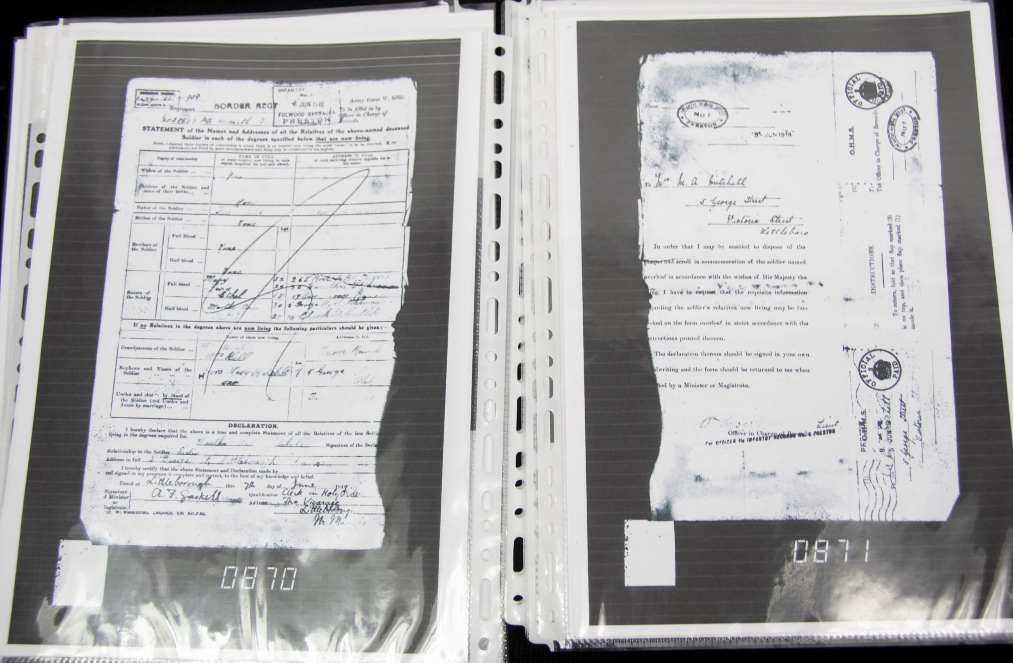 (British Army) First Day of the Somme 1 July 1916 - Victory medal of Private F. Haworth, 20603, 1st Bn., Border Regiment - Image 50