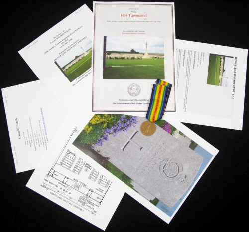 (British Army) First Day of the Somme 1 July 1916 - Victory medal of Private H. H. Townsend, 2459, 2nd Bn., London Regiment (Royal Fusiliers)