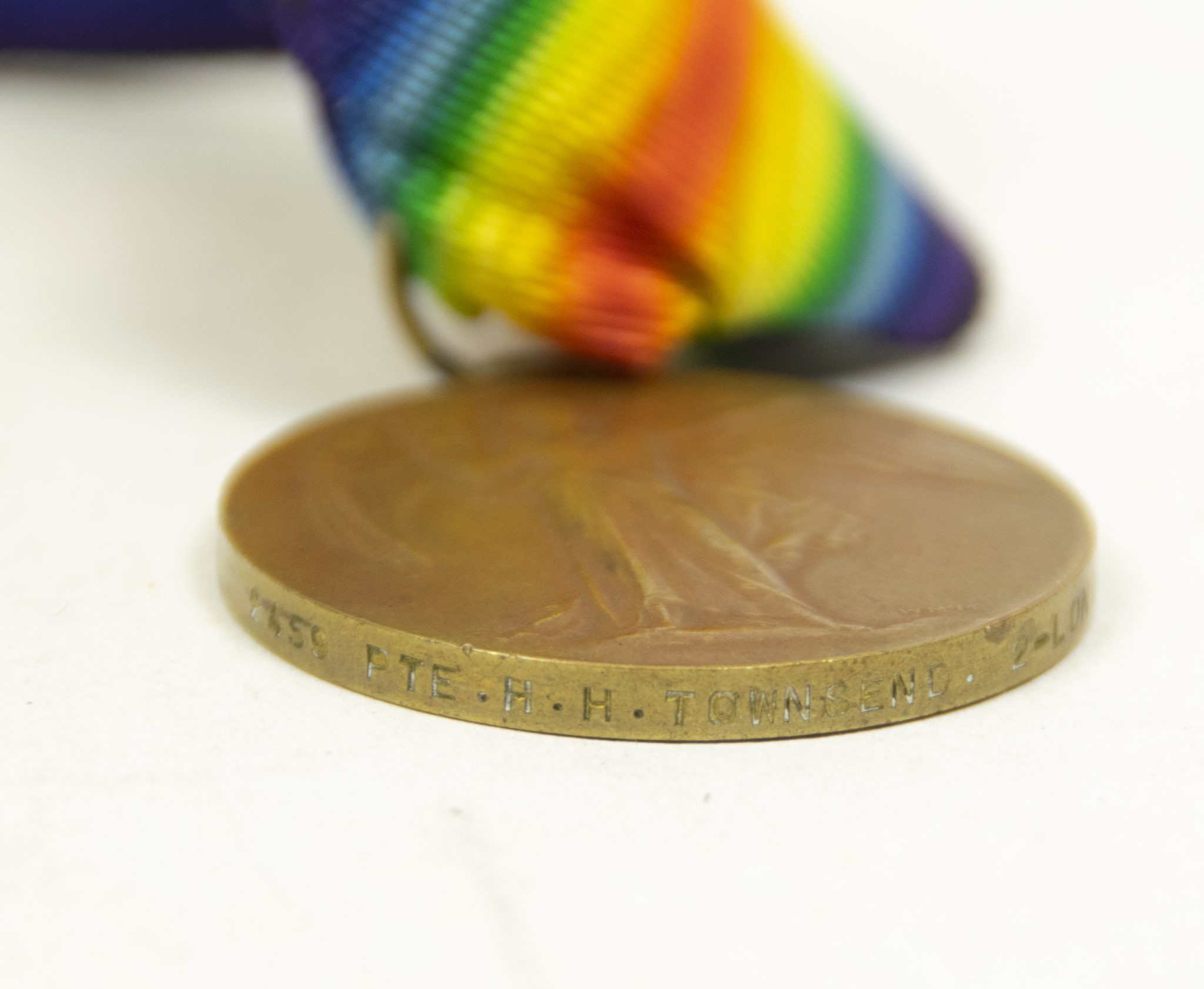 (British Army) First Day of the Somme 1 July 1916 - Victory medal of Private H. H. Townsend, 2459, 2nd Bn., London Regiment (Royal Fusiliers) - Image 7