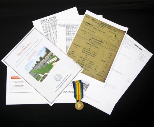 (British Army) First Day of the Somme 1 July 1916 - Victory medal of Private Harry Westcombe, 12628, 8th Bn., York and lancaster Regiment