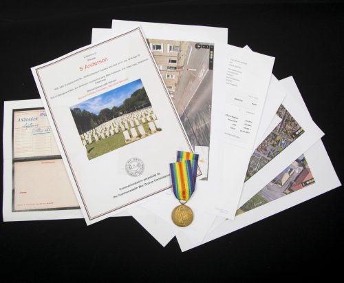 (British Army) First Day of the Somme 1 July 1916 - Victory medal of Private Septunius Anderson, 1605, 24th (Tyneside Irish) Bn., Northumberland Fusiliers