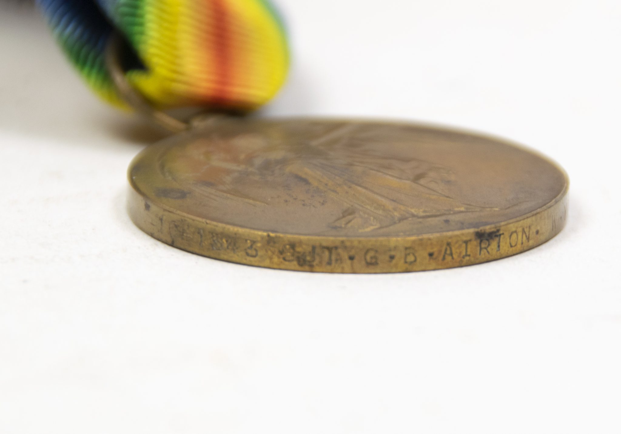 (British Army) First Day of the Somme 1 July 1916 - Victory medal of Serjeant George Beecroft Airton, 161343, 16th Bn., West Yorkshire Regiment