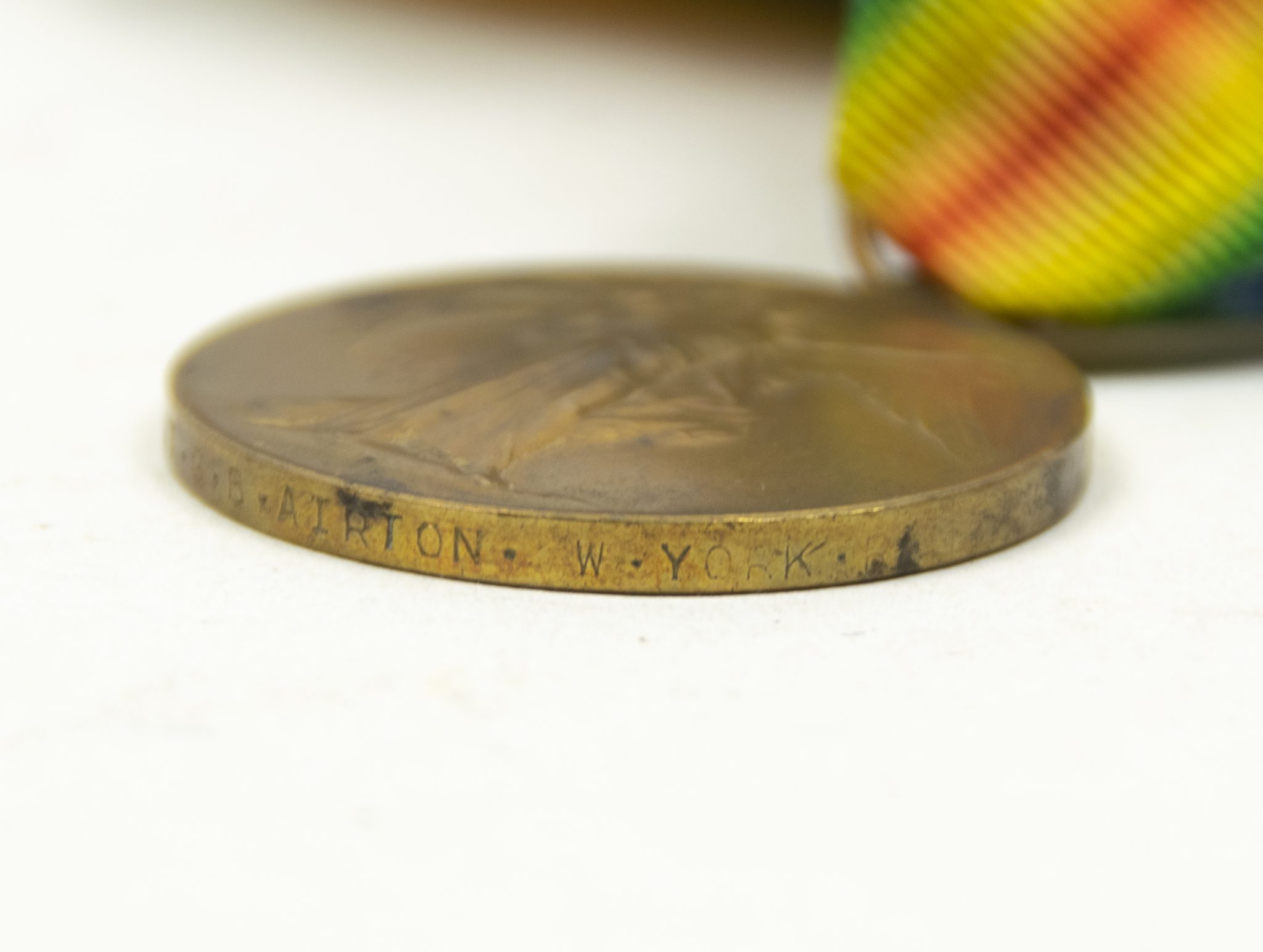 (British Army) First Day of the Somme 1 July 1916 - Victory medal of Serjeant George Beecroft Airton, 161343, 16th Bn., West Yorkshire Regiment