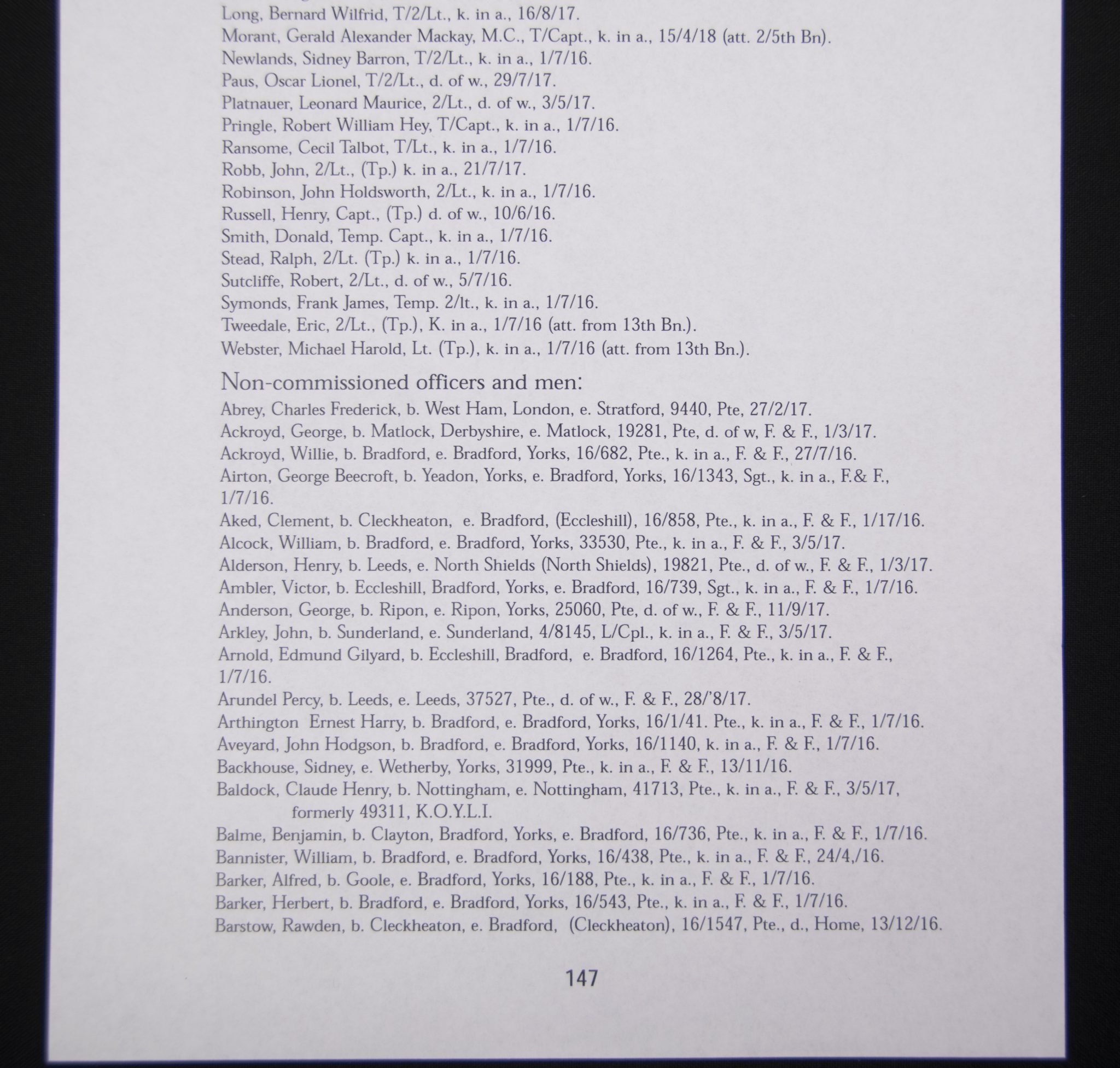 (British Army) First Day of the Somme 1 July 1916 - Victory medal of Serjeant George Beecroft Airton, 16/1343, 16th Bn., West Yorkshire Regiment - Image 22