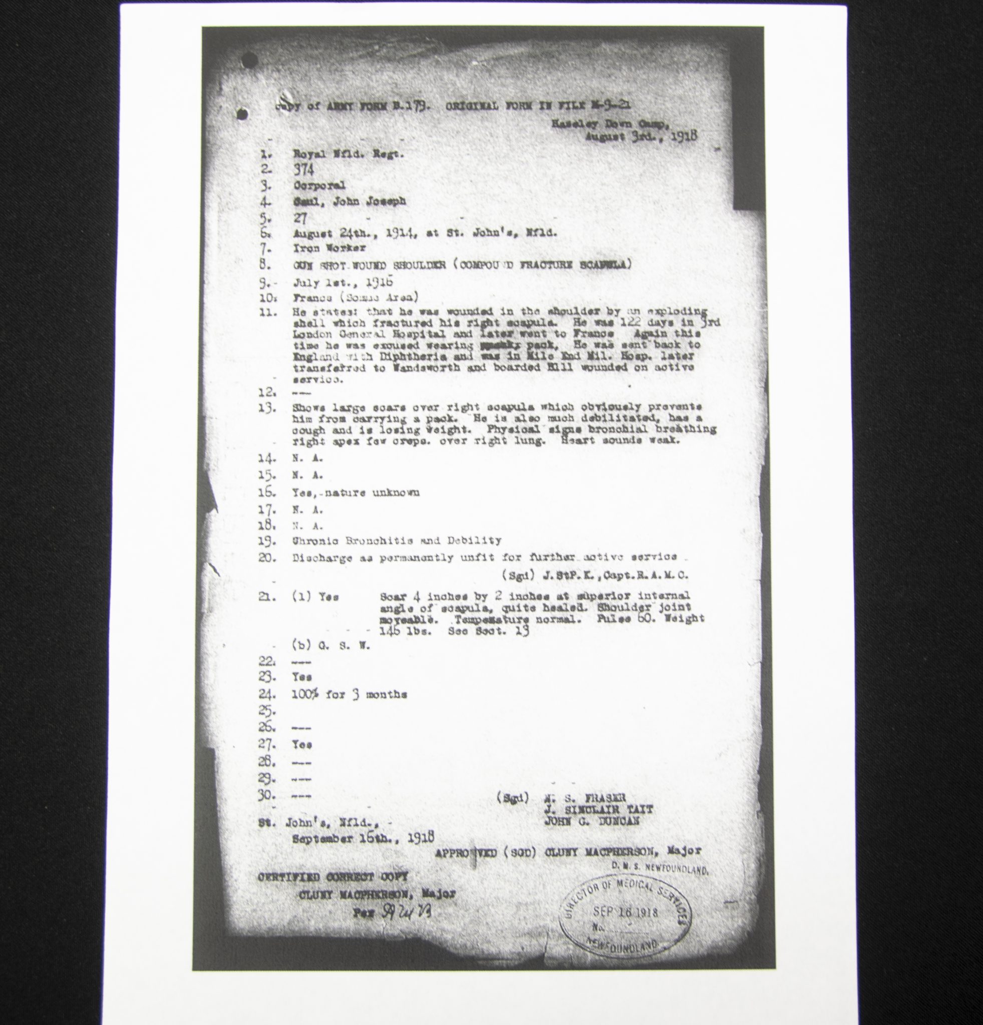 (British Army) First Day of the Somme 1 July 1916 WOUNDED - 1914-15 Star John Joseph Caul, Royal Newfoundland Regiment - Image 22