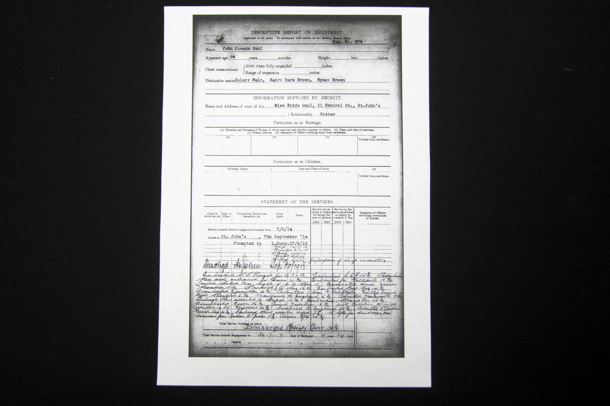 (British Army) First Day of the Somme 1 July 1916 WOUNDED - 1914-15 Star John Joseph Caul, Royal Newfoundland Regiment - Image 19