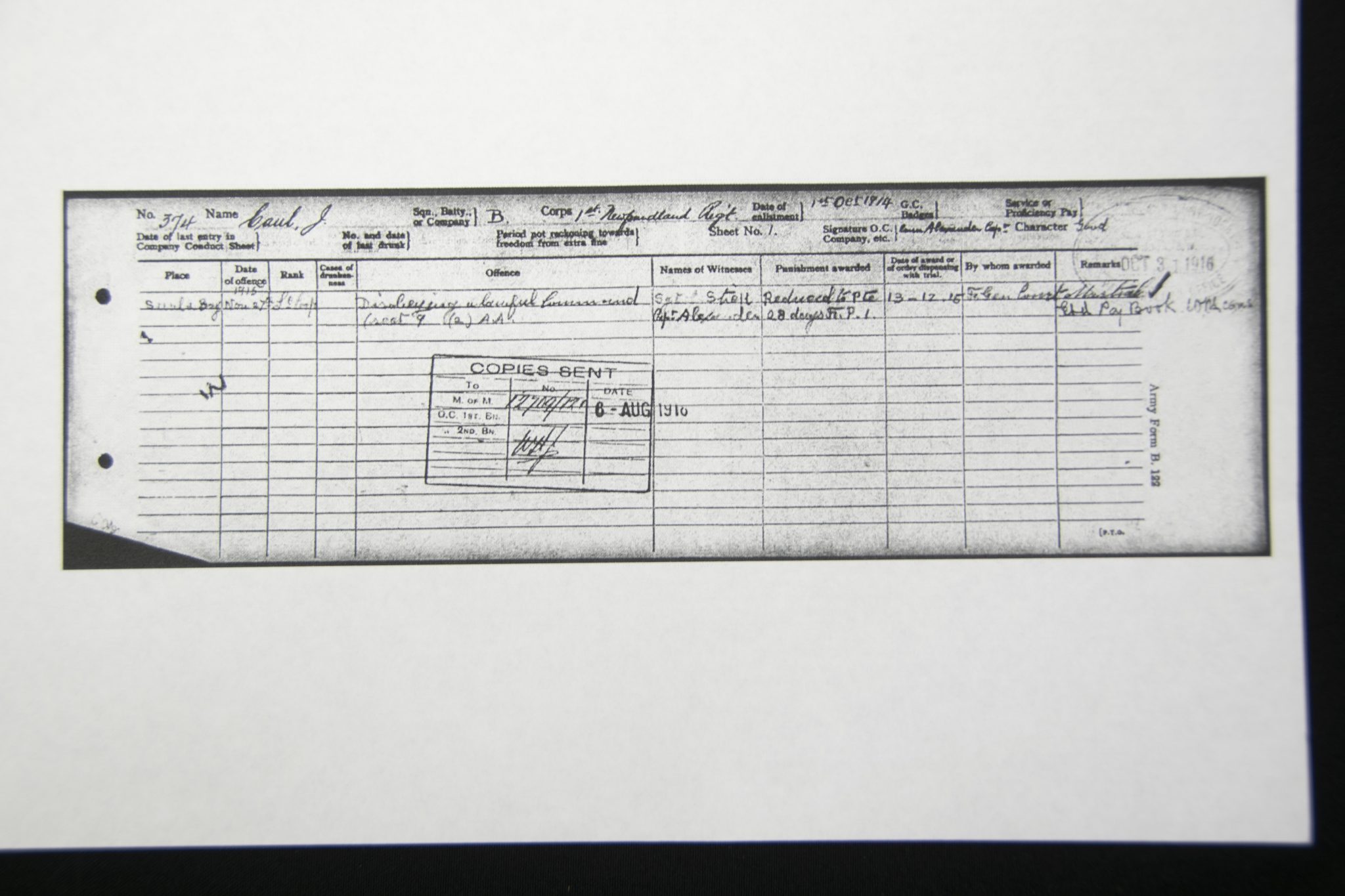 (British Army) First Day of the Somme 1 July 1916 WOUNDED - 1914-15 Star John Joseph Caul, Royal Newfoundland Regiment - Image 21