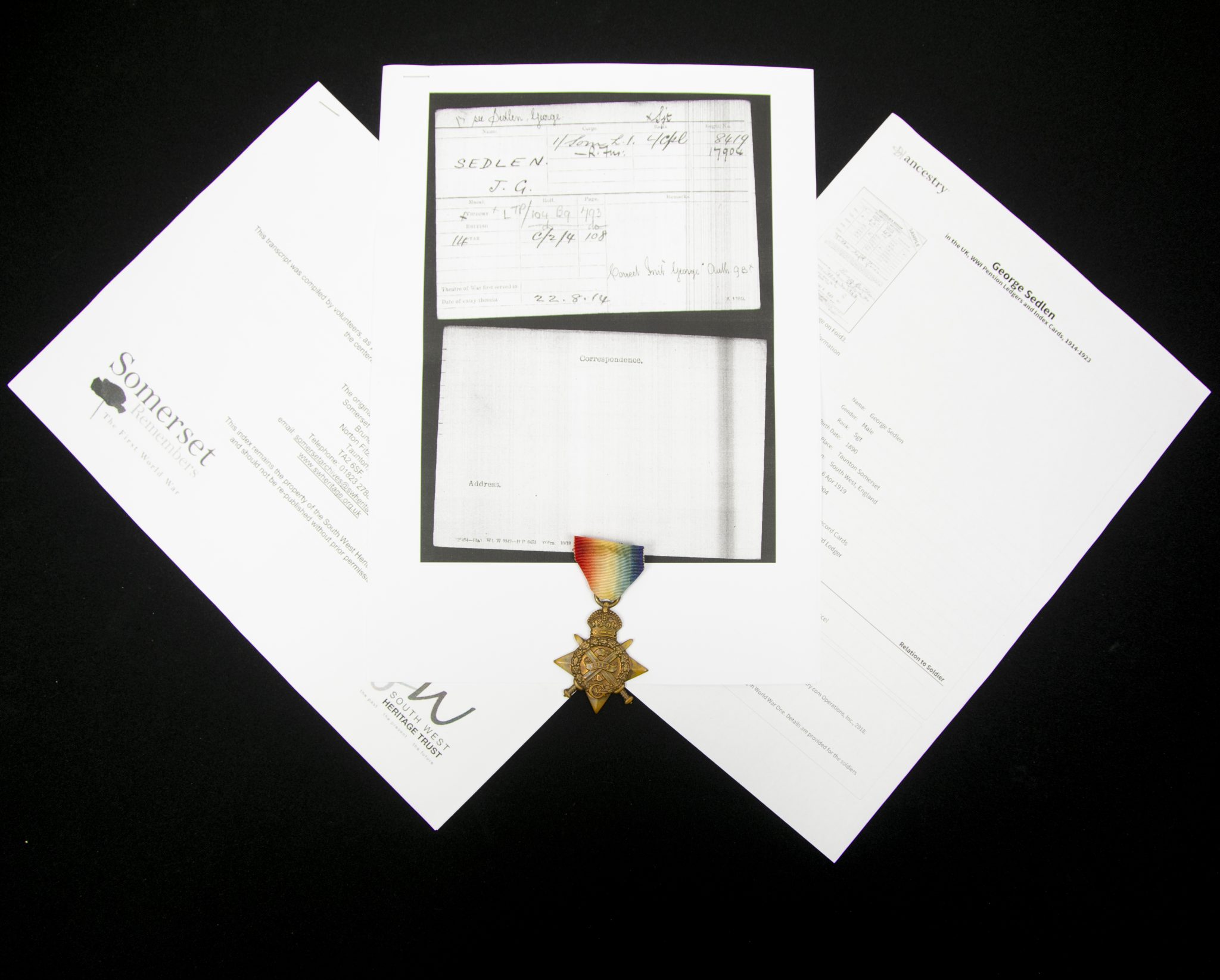 (British Army) First Day of the Somme 1 July 1916 WOUNDED - 1914-15 Star Sgt George Sedlen, 17904, Somerset Light Infantry