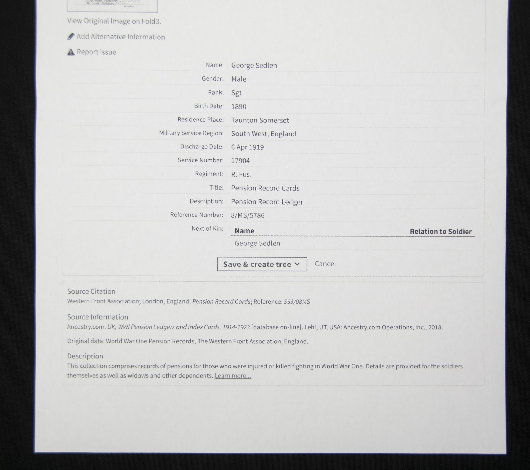 (British Army) First Day of the Somme 1 July 1916 WOUNDED - 1914 Star Sgt George Sedlen, 17904, Somerset Light Infantry - Image 16