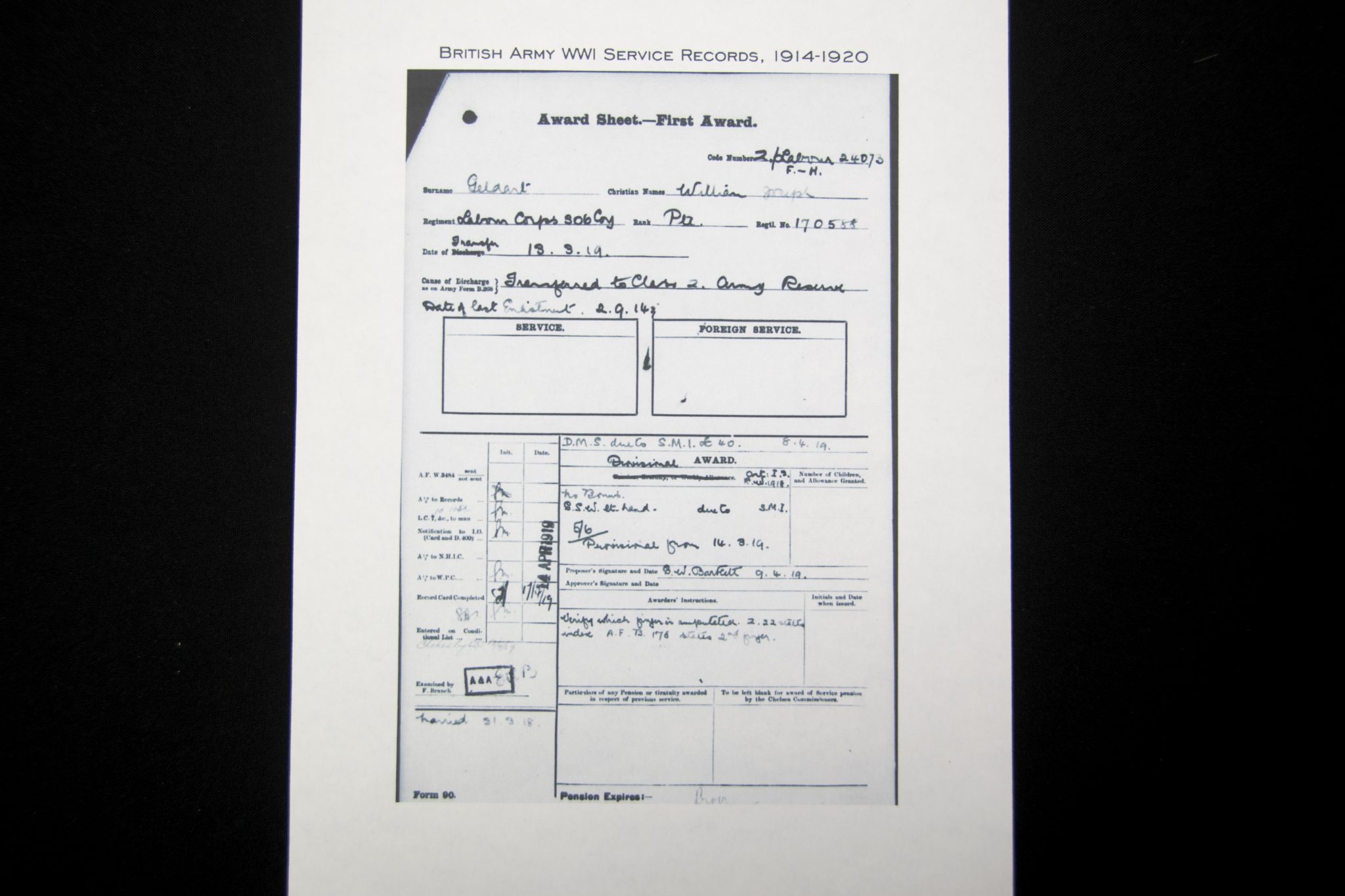 (British Army) First Day of the Somme 1 July 1916 WOUNDED - 1914-15 Star of Private William Joseph Geldart, 13525, Royal Welsch Fusiliers - Image 10