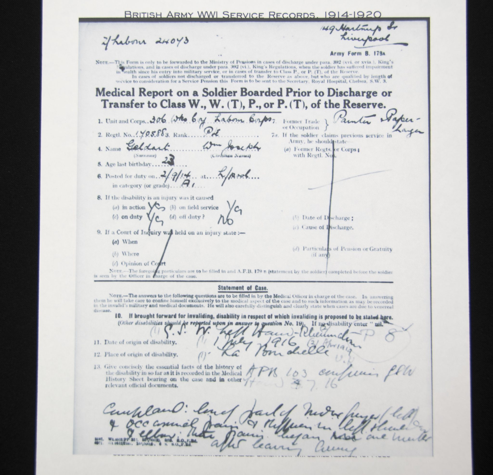 (British Army) First Day of the Somme 1 July 1916 WOUNDED - 1914-15 Star of Private William Joseph Geldart, 13525, Royal Welsch Fusiliers - Image 18