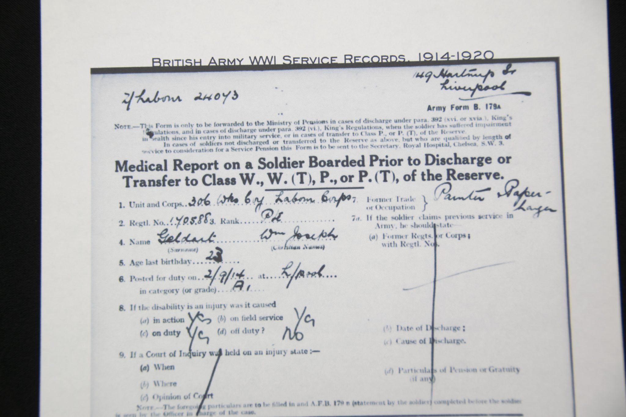 (British Army) First Day of the Somme 1 July 1916 WOUNDED - 1914-15 Star of Private William Joseph Geldart, 13525, Royal Welsch Fusiliers - Image 19