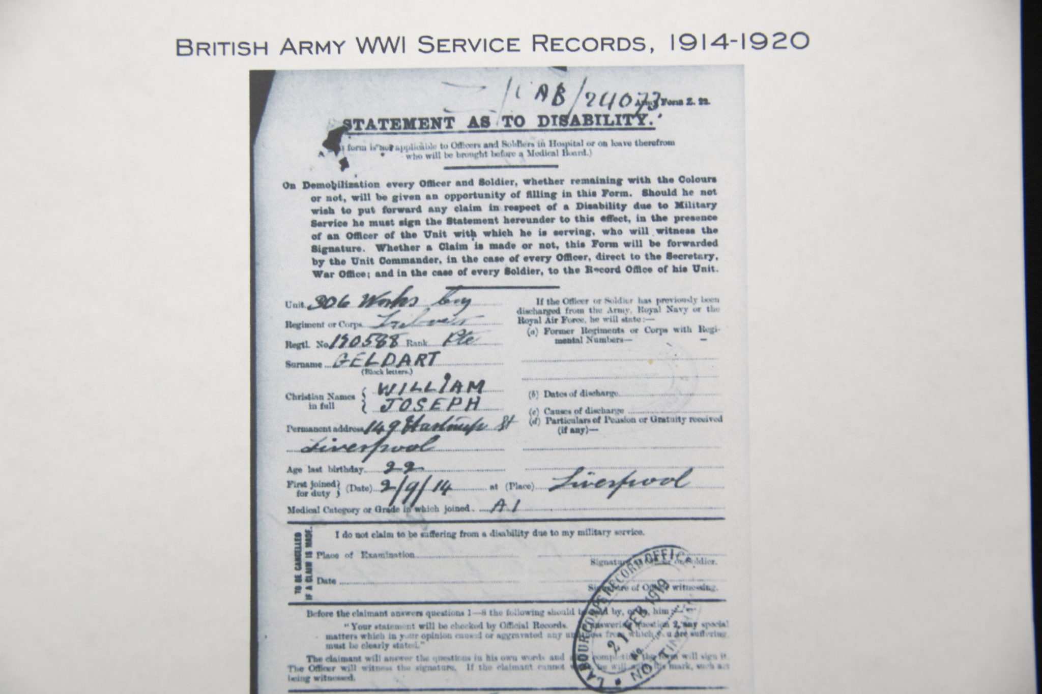 (British Army) First Day of the Somme 1 July 1916 WOUNDED - 1914-15 Star of Private William Joseph Geldart, 13525, Royal Welsch Fusiliers - Image 7