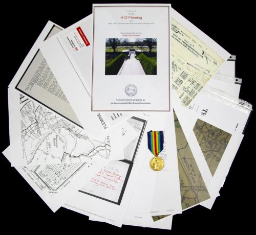 (British Army) First Day of the Somme 1 July 1916 WOUNDED - Victory medal of Private Harold O. Fleming, 8564, 1st Bn., Somerset Light Infantry