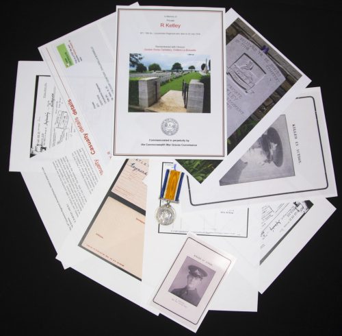 (British Army) First Day of the Somme 1 July 1916 - WOUNDED. Brittish War Medal of Private Raymond Ketley, 877, 10th Bn., Lincolnshire Regiment