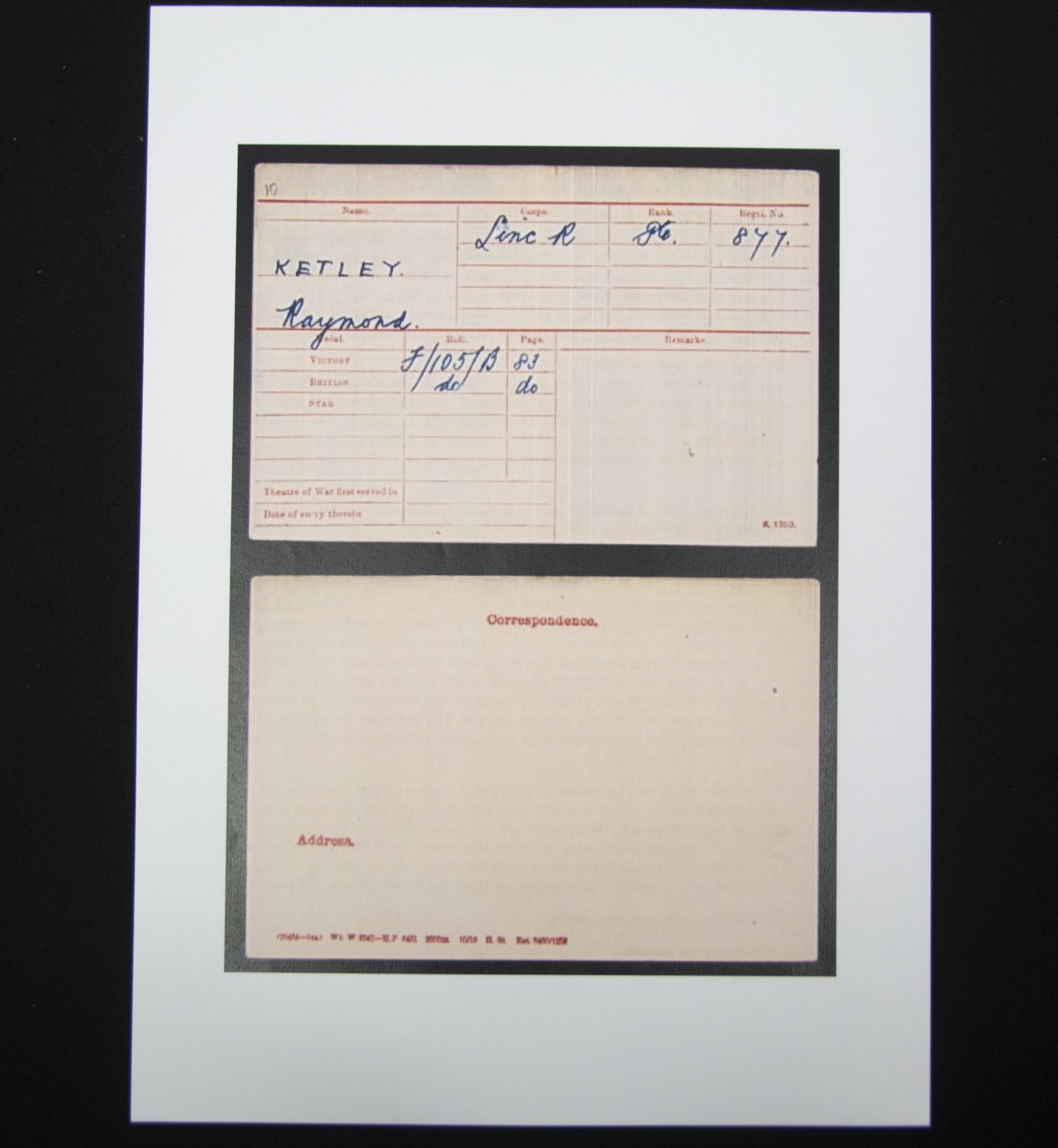 (British Army) First Day of the Somme 1 July 1916 - WOUNDED. Brittish War Medal of Private Raymond Ketley, 877, 10th Bn., Lincolnshire Regiment - Image 20