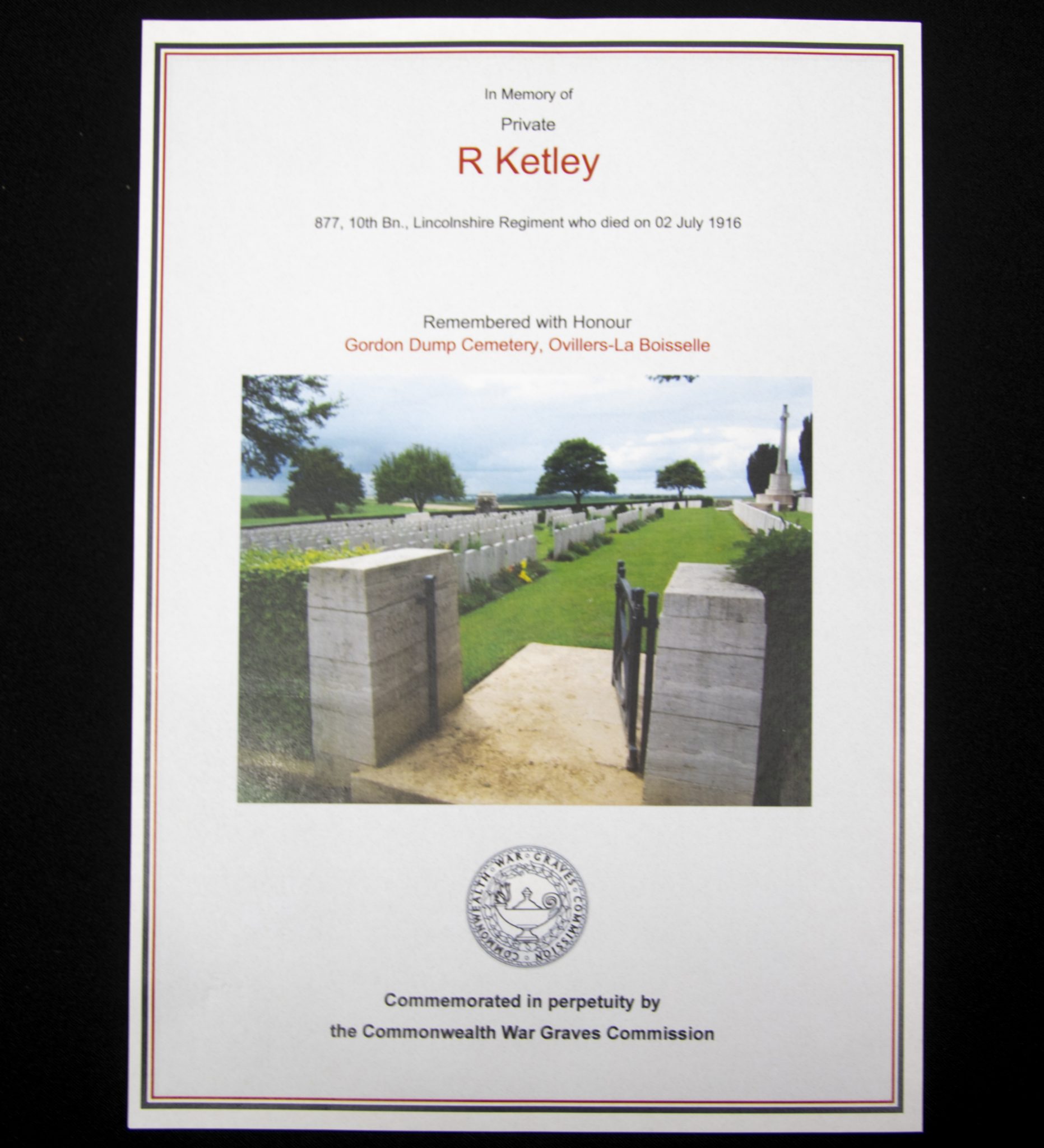 (British Army) First Day of the Somme 1 July 1916 - WOUNDED. Brittish War Medal of Private Raymond Ketley, 877, 10th Bn., Lincolnshire Regiment - Image 8