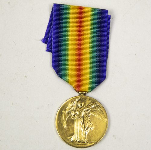 (British Army) First Day of the Somme 1 July 1916 - WOUNDED. Victory medal to Private Henry Hunter, 26th Northumberland Fusiliers (only 16 years old!)
