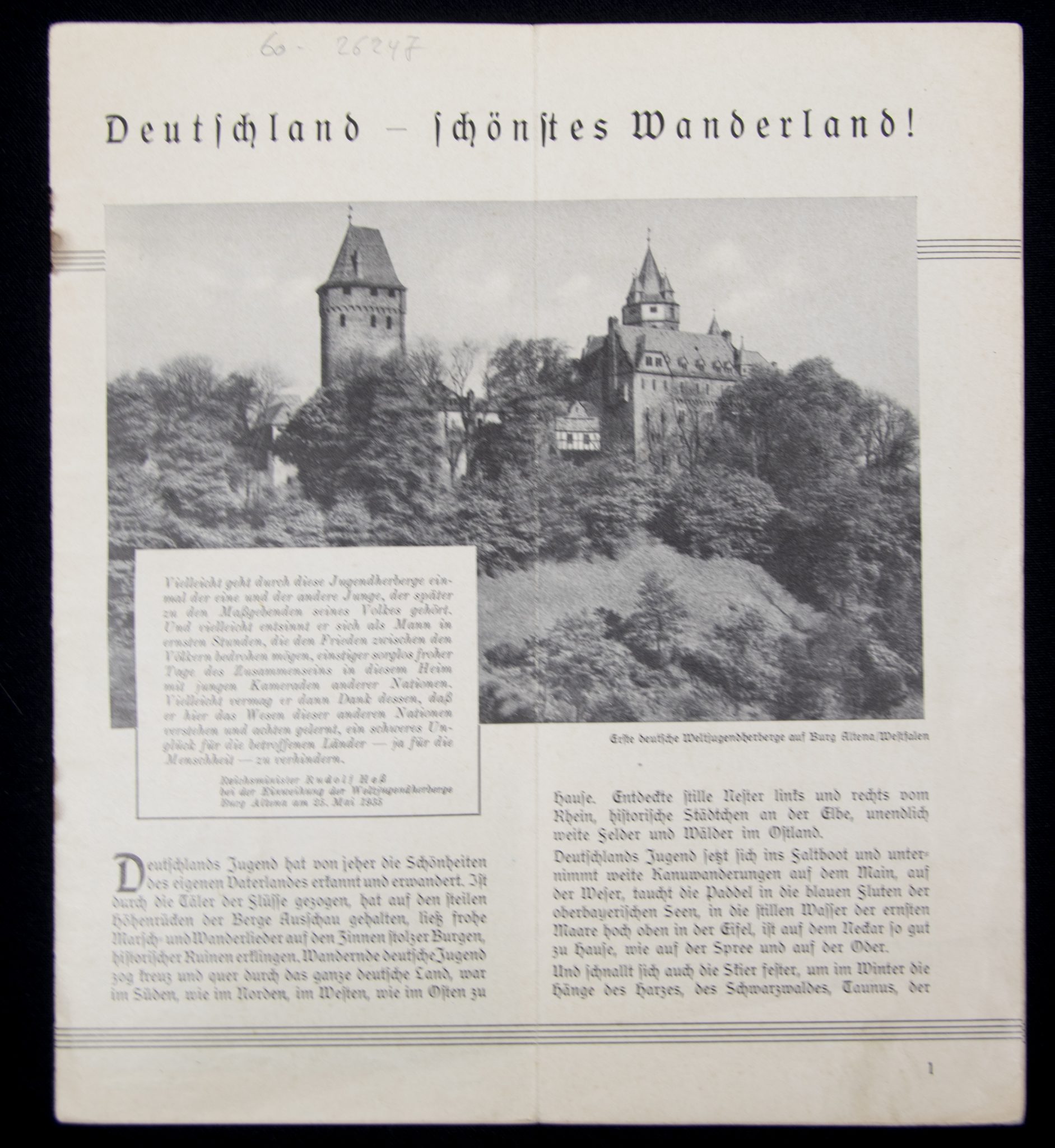 (Brochure) Hitlerjugend (HJ) Deutsche Jugend (DJ) Jugend wandert in Deutschland (design Ludwig Hohlwein) (1935)