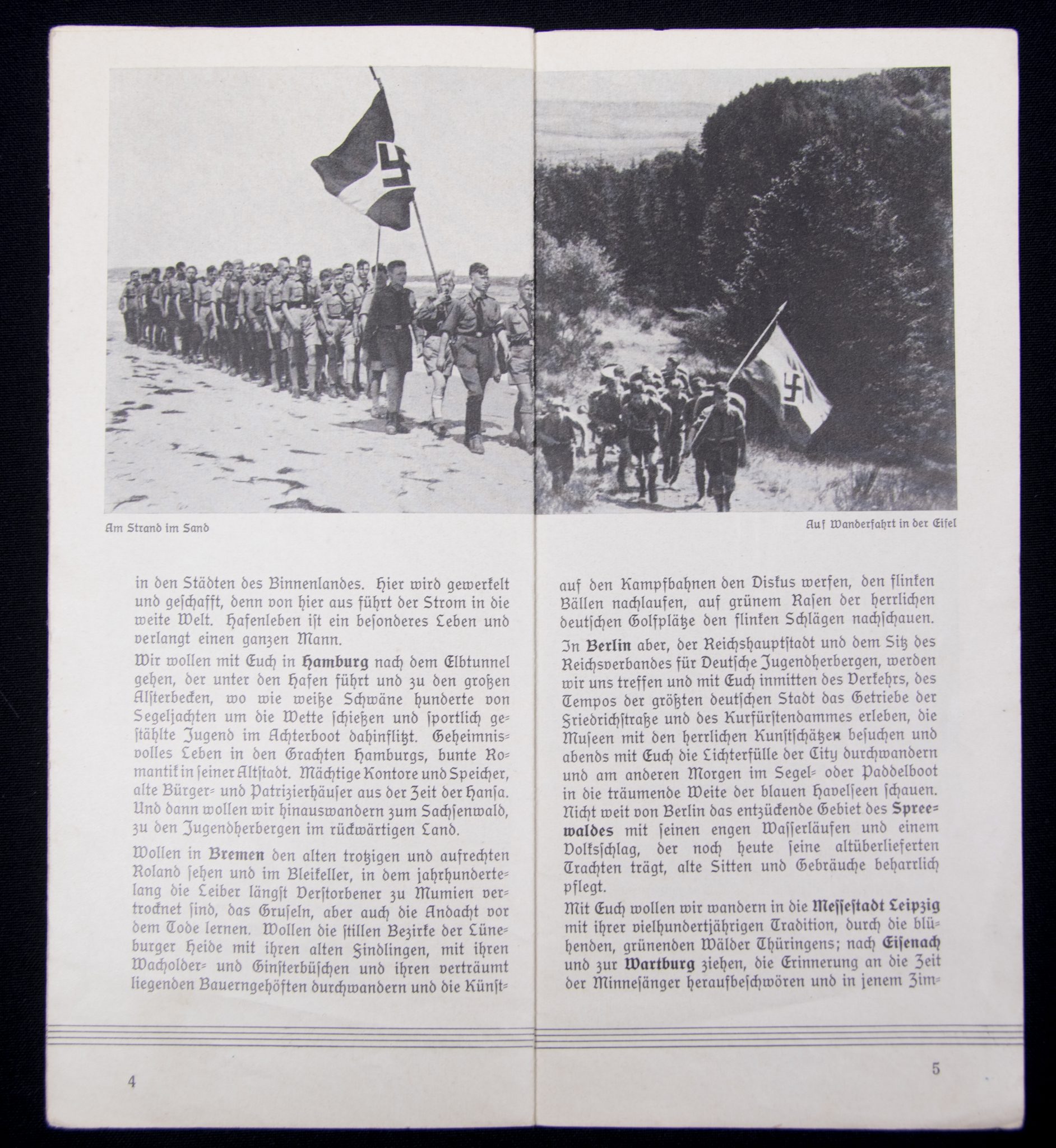 (Brochure) Hitlerjugend (HJ) Deutsche Jugend (DJ) Jugend wandert in Deutschland (design Ludwig Hohlwein) (1935)