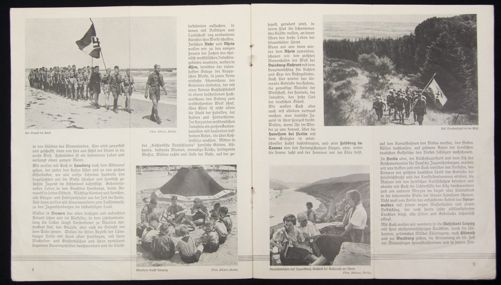 (Brochure) Hitlerjugend (HJ) Deutsche Jugend (DJ) Jugend wandert in Deutschland (design Ludwig Hohlwein) (1935)