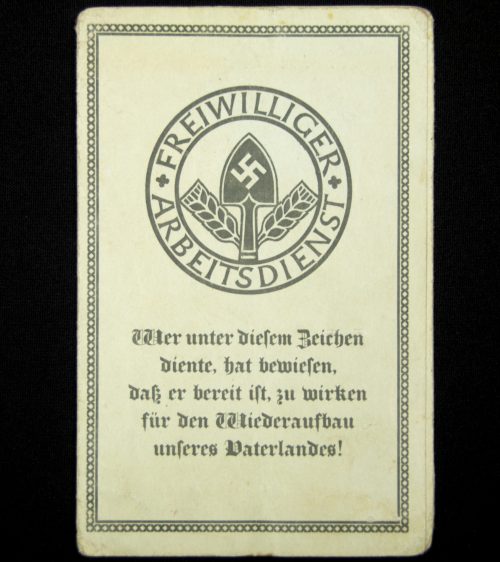 Freiwilliger Arbeitsdienst (FAD) Arbeitspass + passphoto