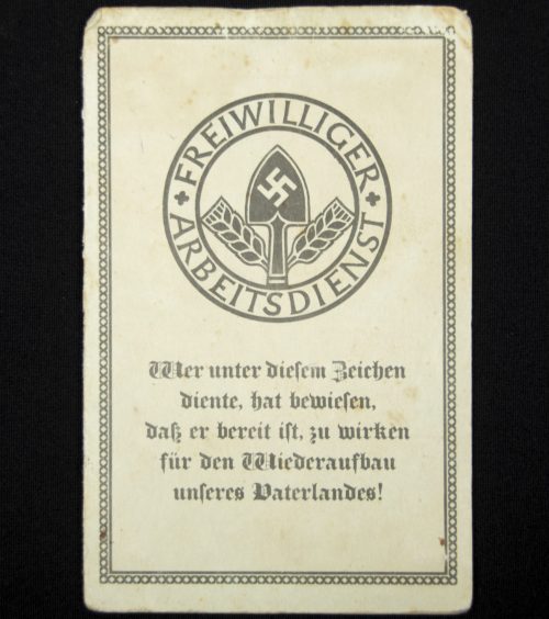 Freiwilliger Arbeitsdienst (FAD) Arbeitspass + passphoto