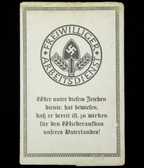 Freiwilliger Arbeitsdienst (FAD) Arbeitspass + passphoto