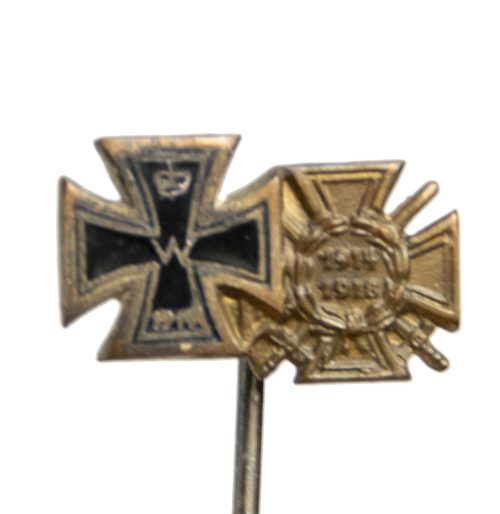 German WWI lapel stickpin with Ek2 + Frontkämpfer Ehrenkreuz