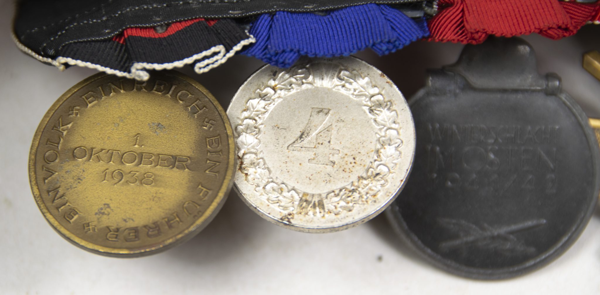 German WWII medalbar with KVK2, Ostmedaille, Heer Dienstauszeichnung, Sudeten Annexation medal (MM "Prager Str. Neben 58") - Image 11