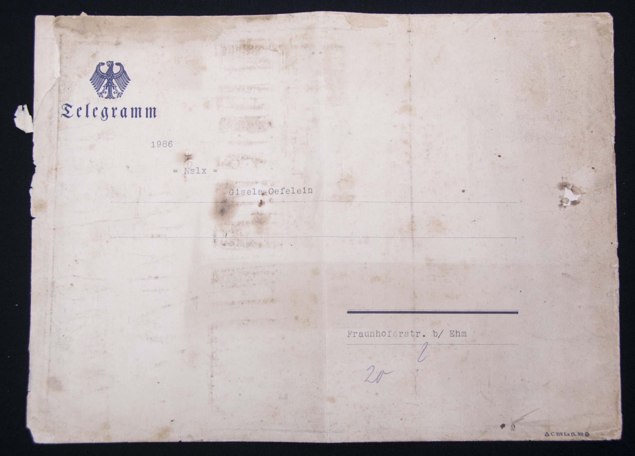 Hitlerjugend (HJ) Reichsparteitag telegram with postal enveloppe (design Ludwig Hohlwein) (1935)