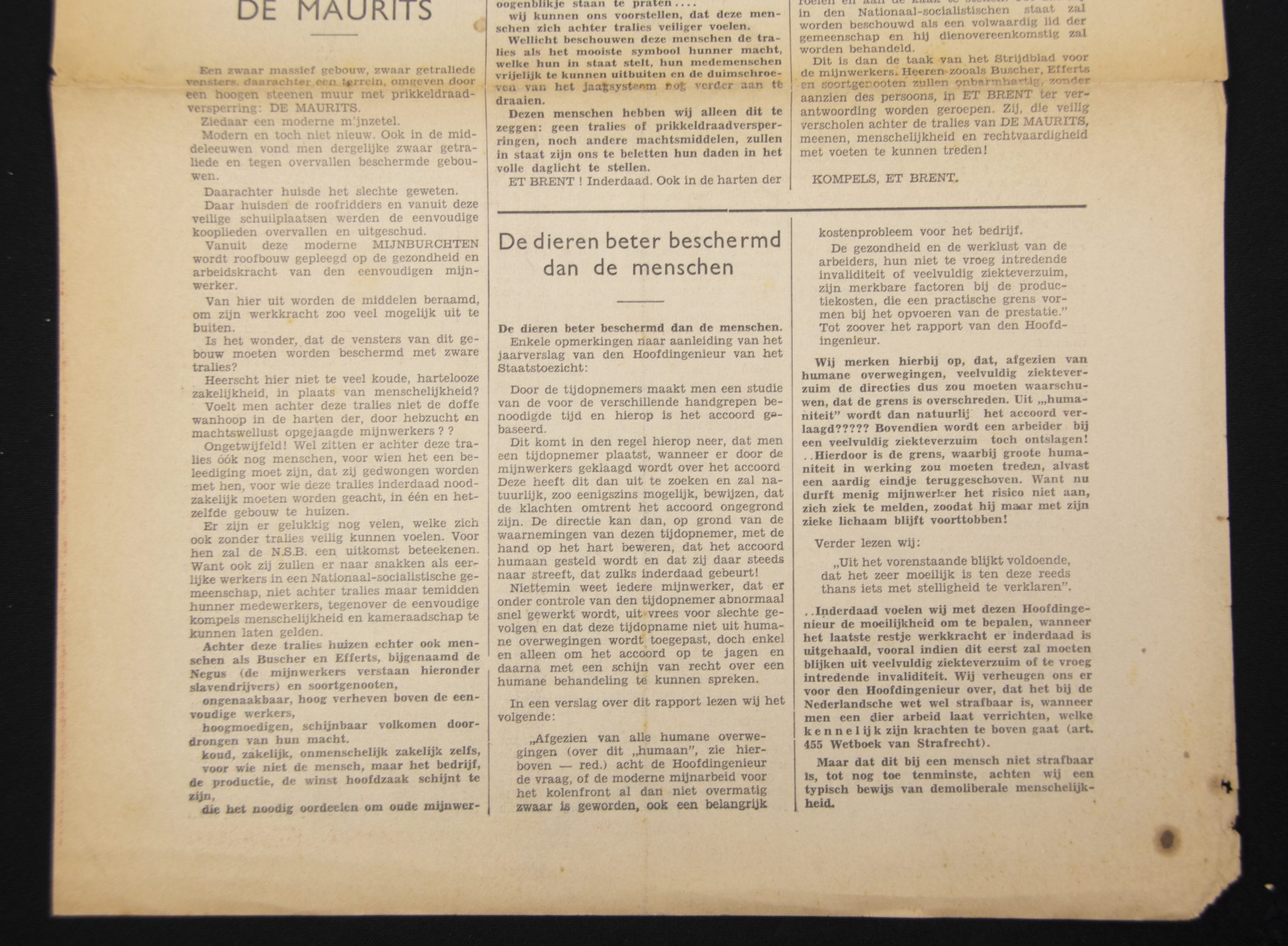 (NSB) Et Brent (It Burns) - Strijdblad in de Mijnstreek voor de Nationaal Socialistische Beweging (1936) - UTRARARE!!!!
