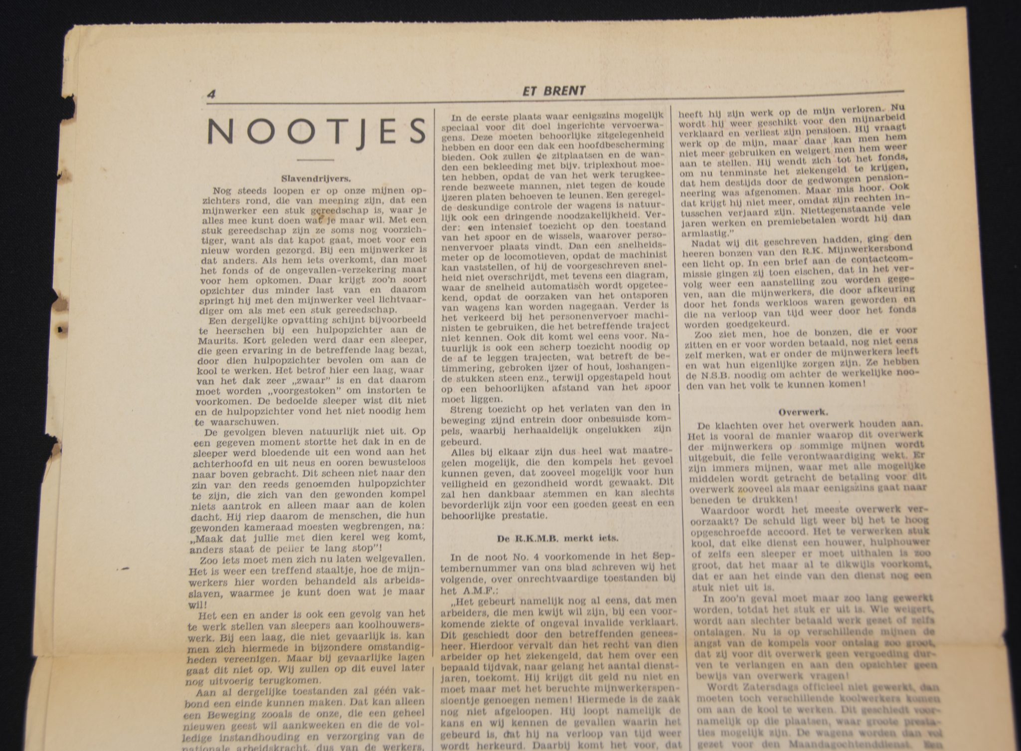 (NSB) Et Brent (It Burns) - Strijdblad in de Mijnstreek voor de Nationaal Socialistische Beweging (1936) - UTRARARE!!!!